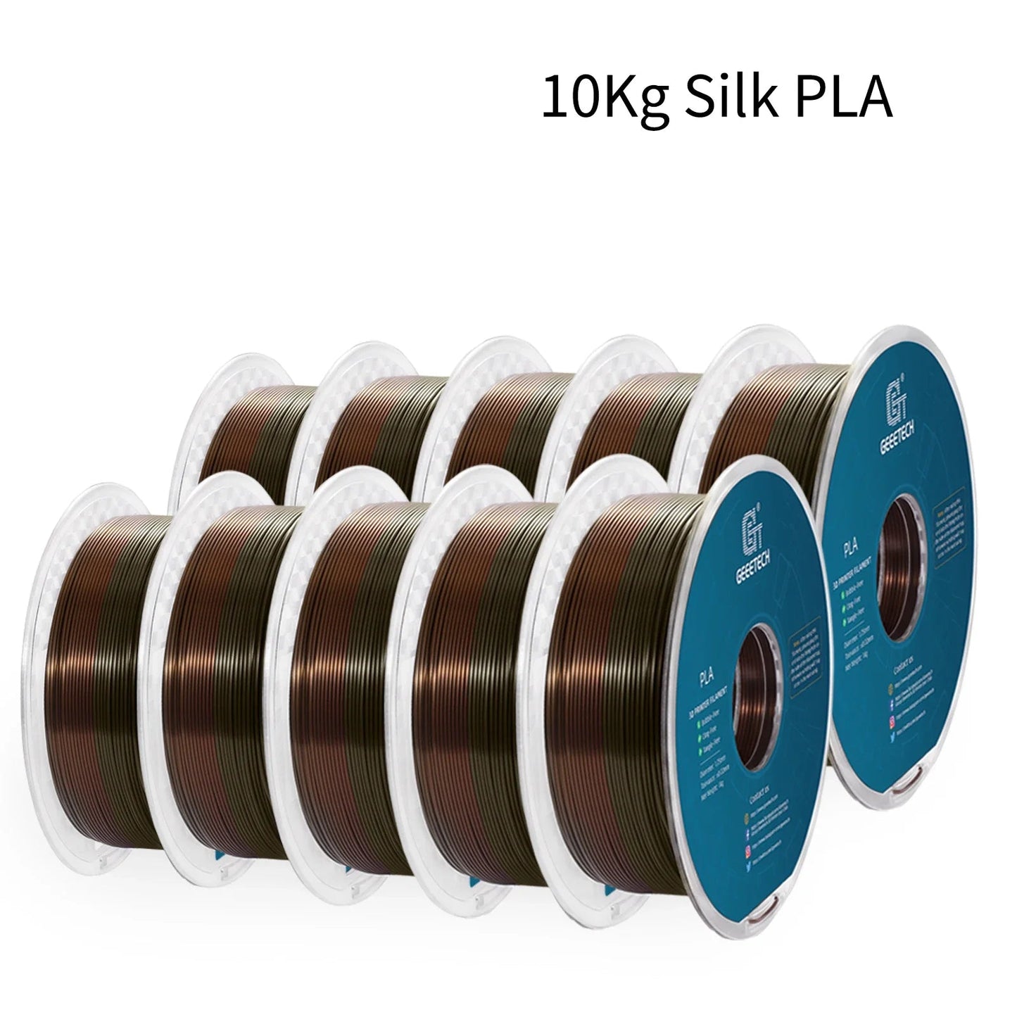 GEEETECH 10Kg 3d Silk PLA Filament 1.75mm Spool Wire For 3D Printer Material,Safety, Vacuum packaging ZeeBelle.com