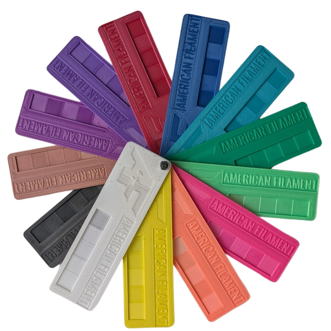 Silk PLA Color Sample Swatch Set American Filament
