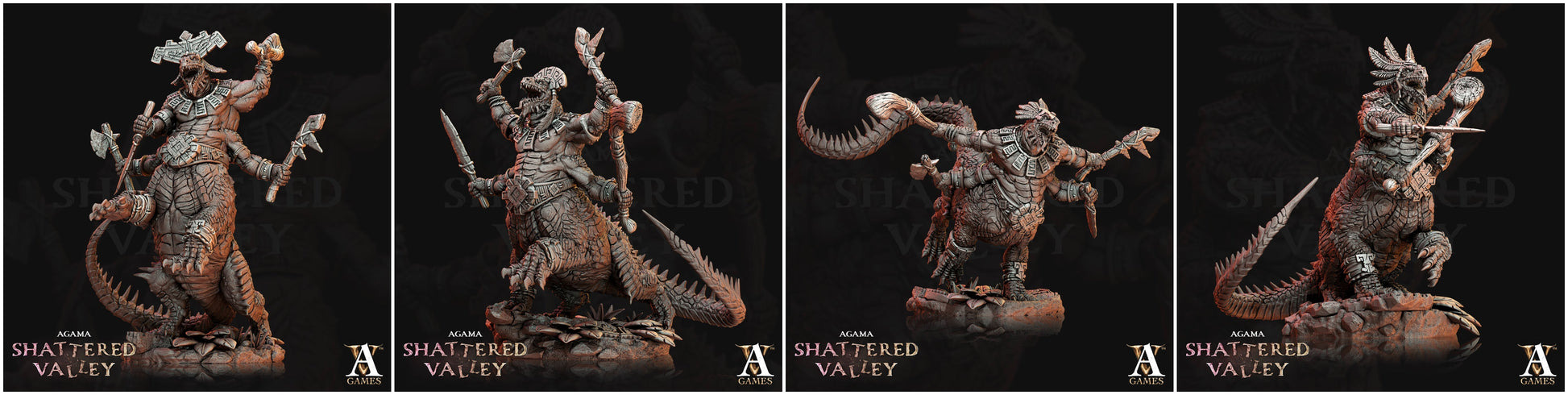 3D Printed Archvillain Games Agama Shattered Valley - Agama Telcoans 28mm 32mm D&D 3D Printing Boss