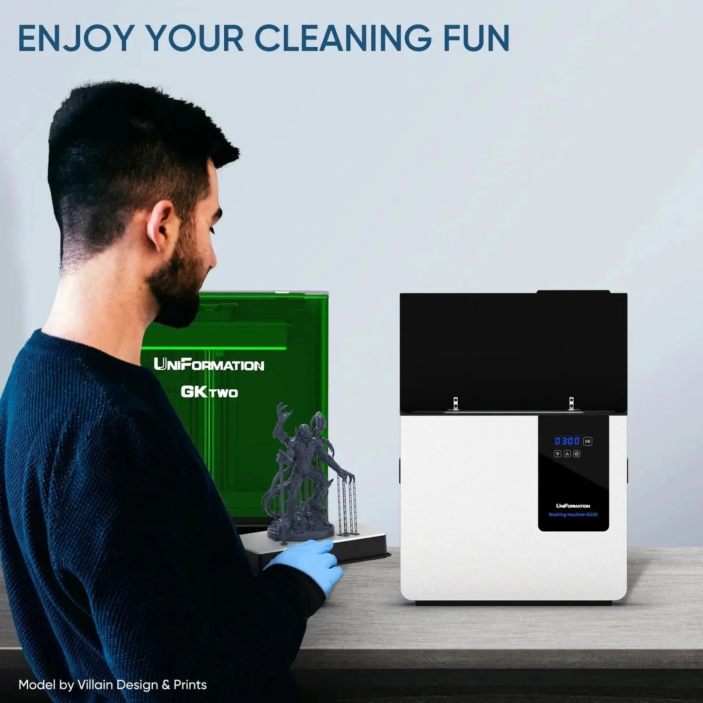 UniFormation W230 Ultrasonic Resin Cleaner 7L 110-120V 3D Printer Accessories 3DPrintiverse.com