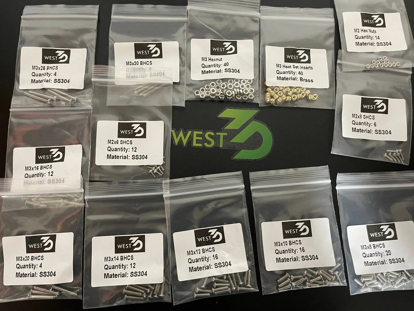 West3D BDF Stainless Steel Fastener Kit for Tri-Zero Hardware Fasteners 3DPrintiverse.com