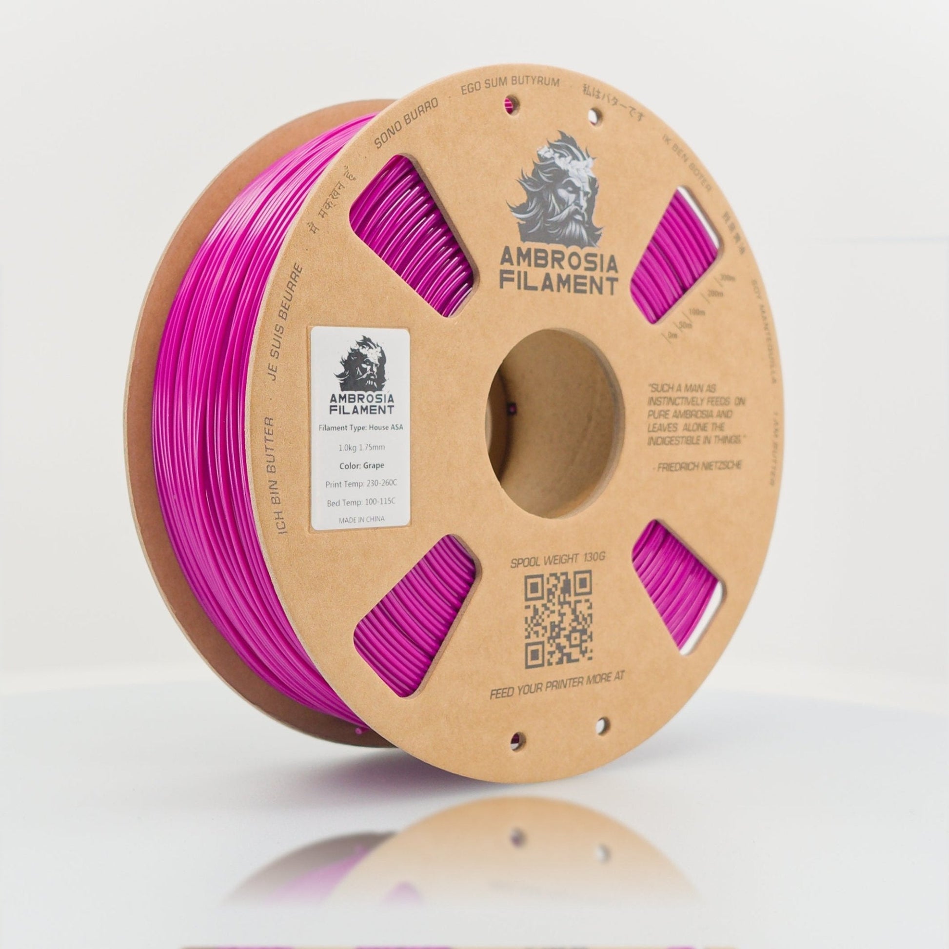 AMBROSIA ASA Filament of the Gods - 1KG Bambu AMS Friendly Cardboard Spools Premium 3D Printing Filament House ASA West3D Printing