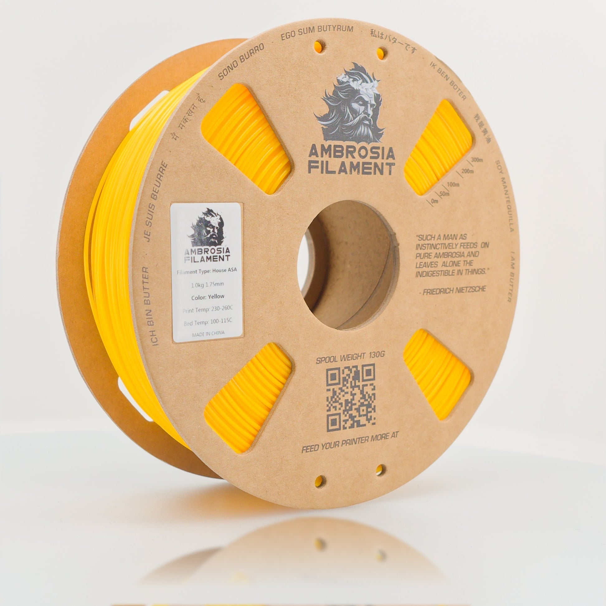 AMBROSIA ASA Filament of the Gods - 1KG Bambu AMS Friendly Cardboard Spools Premium 3D Printing Filament House ASA West3D Printing