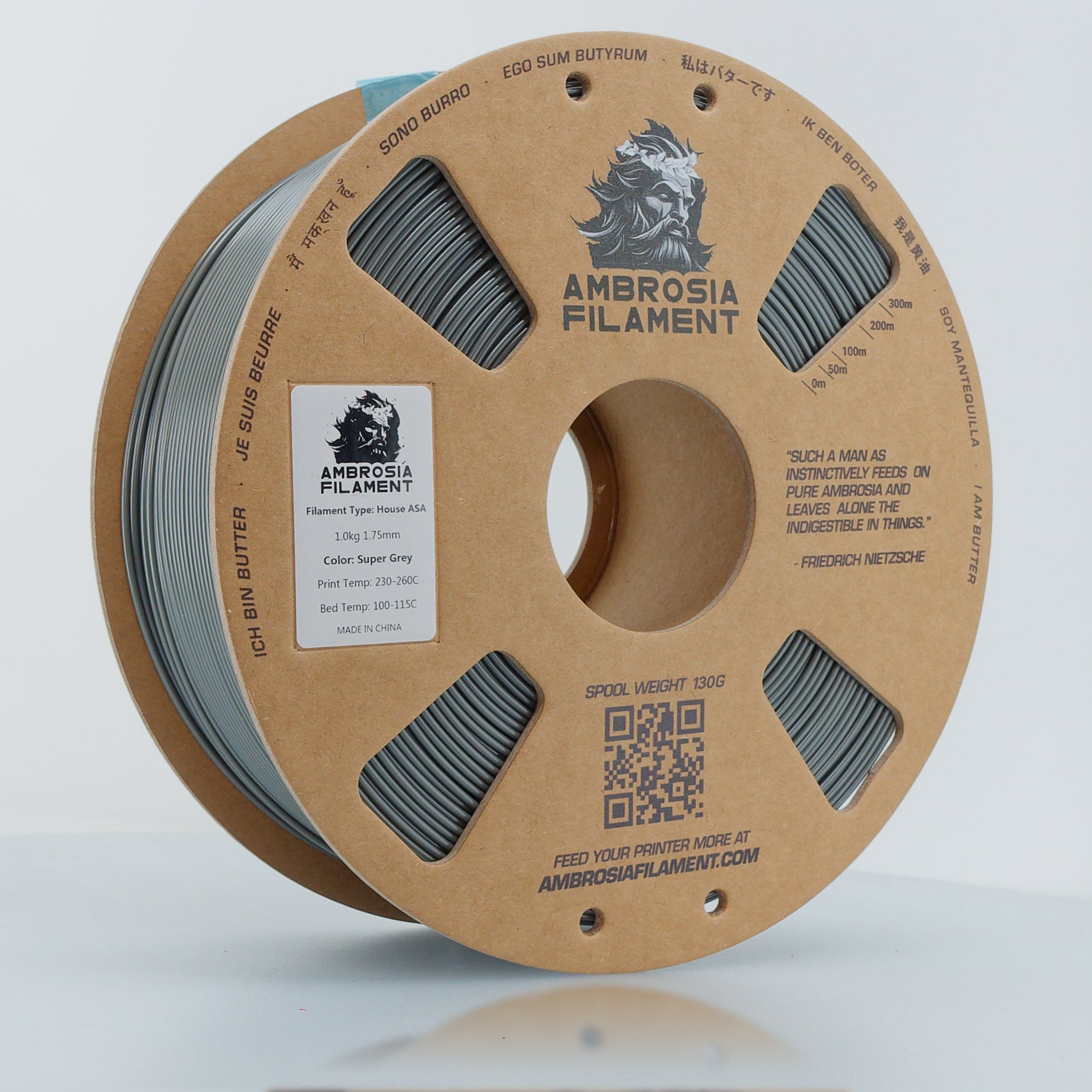 AMBROSIA ASA Filament of the Gods - 1KG Bambu AMS Friendly Cardboard Spools Premium 3D Printing Filament House ASA West3D Printing