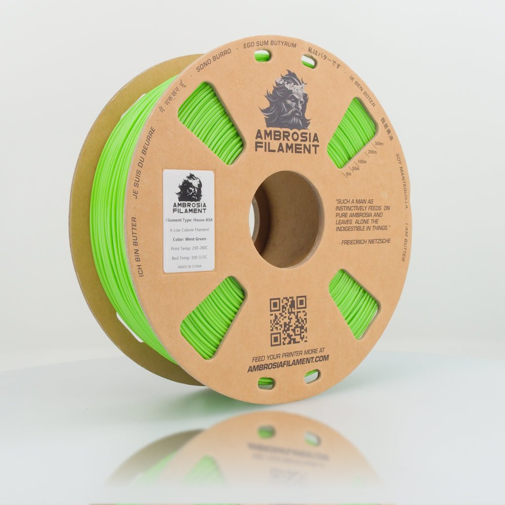 AMBROSIA ASA Filament of the Gods - 1KG Bambu AMS Friendly Cardboard Spools Premium 3D Printing Filament House ASA West3D Printing
