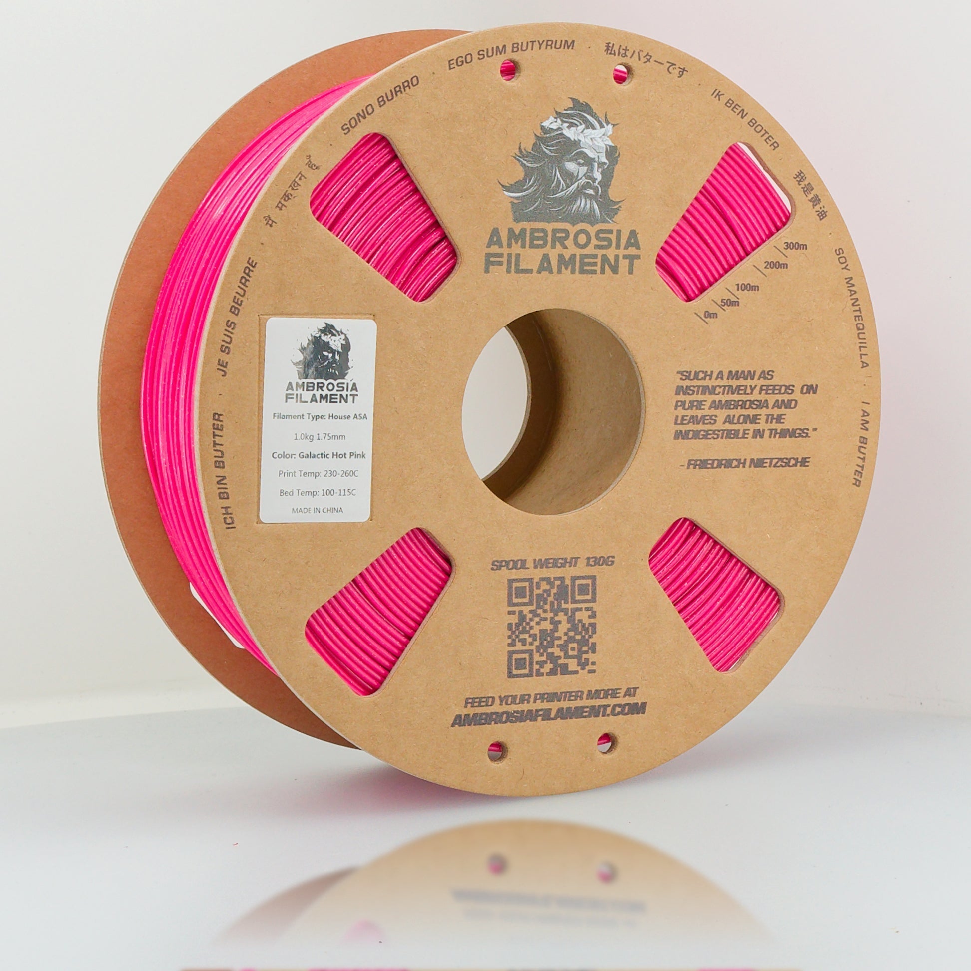 AMBROSIA ASA Galactic Filament of the Gods (Glitter / Sparkle) - 1KG Bambu AMS Friendly Cardboard Spools Premium 3D Printing Filament West3D Printing