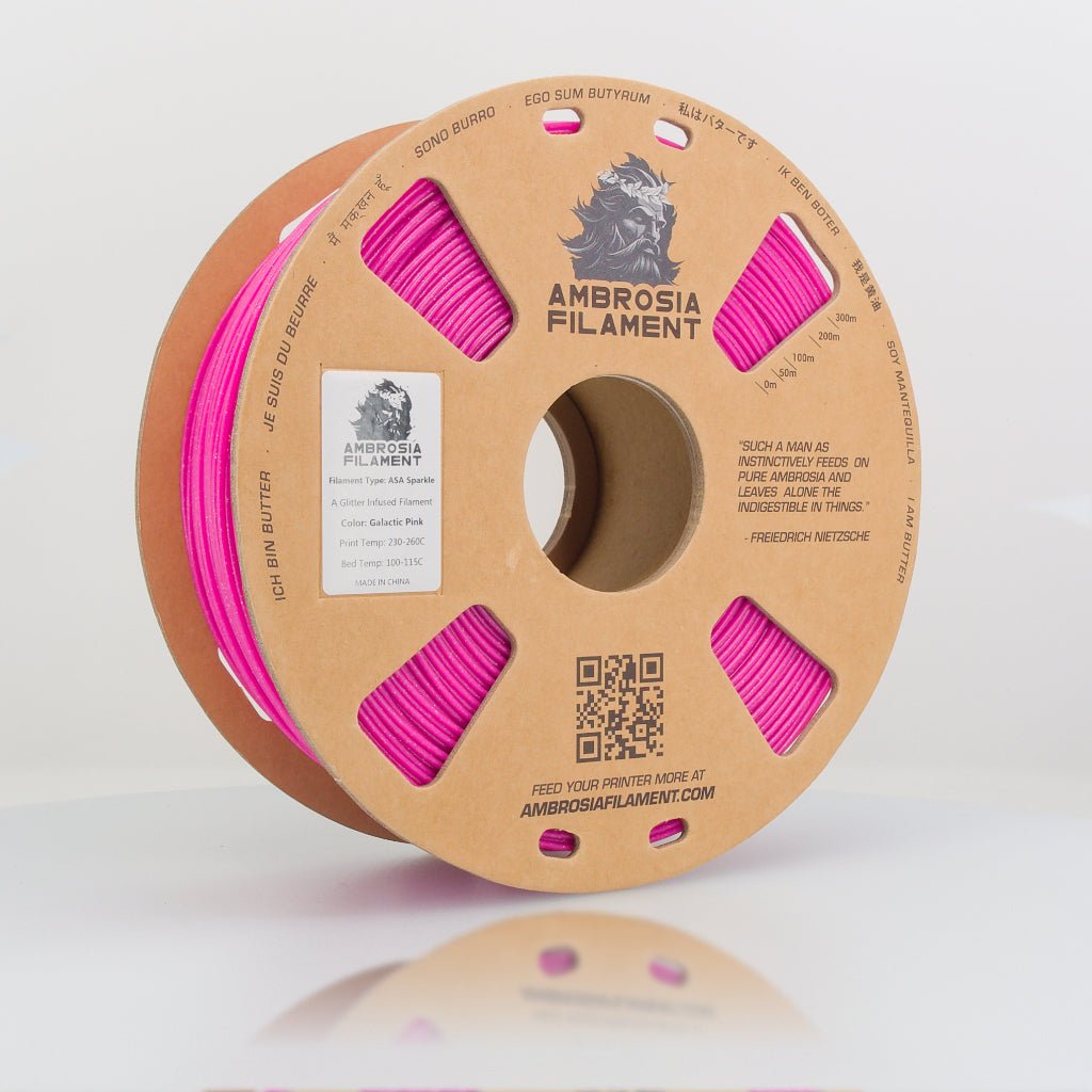 AMBROSIA ASA Galactic Filament of the Gods (Glitter / Sparkle) - 1KG Bambu AMS Friendly Cardboard Spools Premium 3D Printing Filament West3D Printing