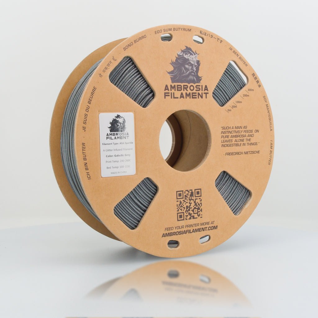 AMBROSIA ASA Galactic Filament of the Gods (Glitter / Sparkle) - 1KG Bambu AMS Friendly Cardboard Spools Premium 3D Printing Filament West3D Printing