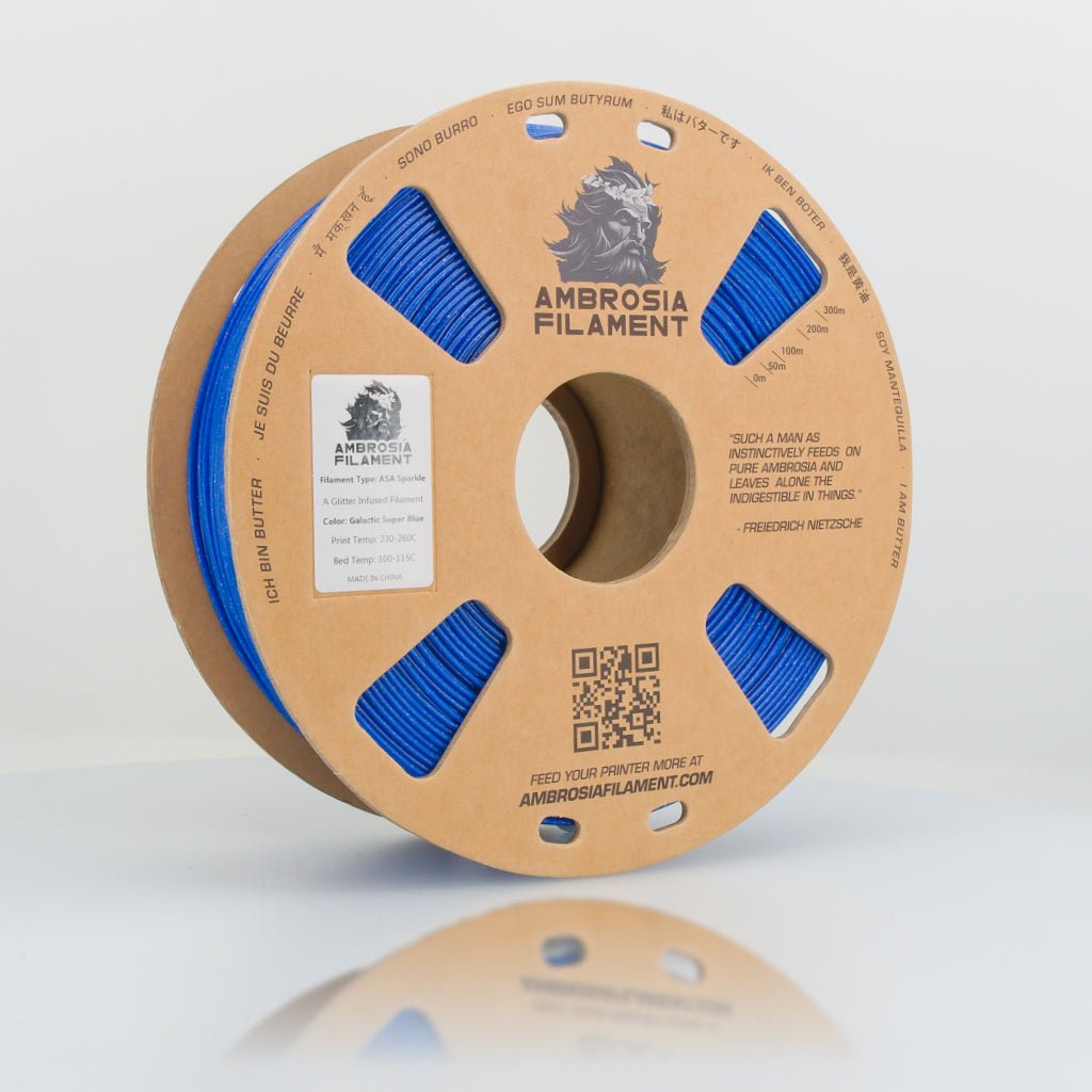 AMBROSIA ASA Galactic Filament of the Gods (Glitter / Sparkle) - 1KG Bambu AMS Friendly Cardboard Spools Premium 3D Printing Filament West3D Printing