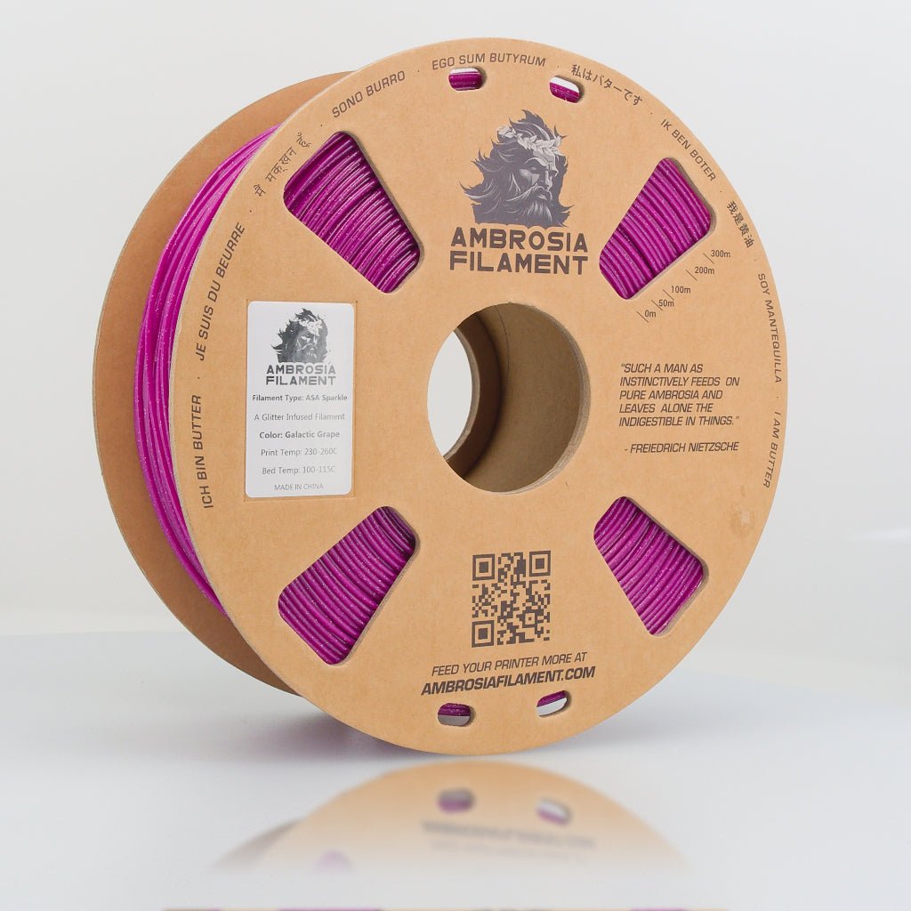 AMBROSIA ASA Galactic Filament of the Gods (Glitter / Sparkle) - 1KG Bambu AMS Friendly Cardboard Spools Premium 3D Printing Filament West3D Printing