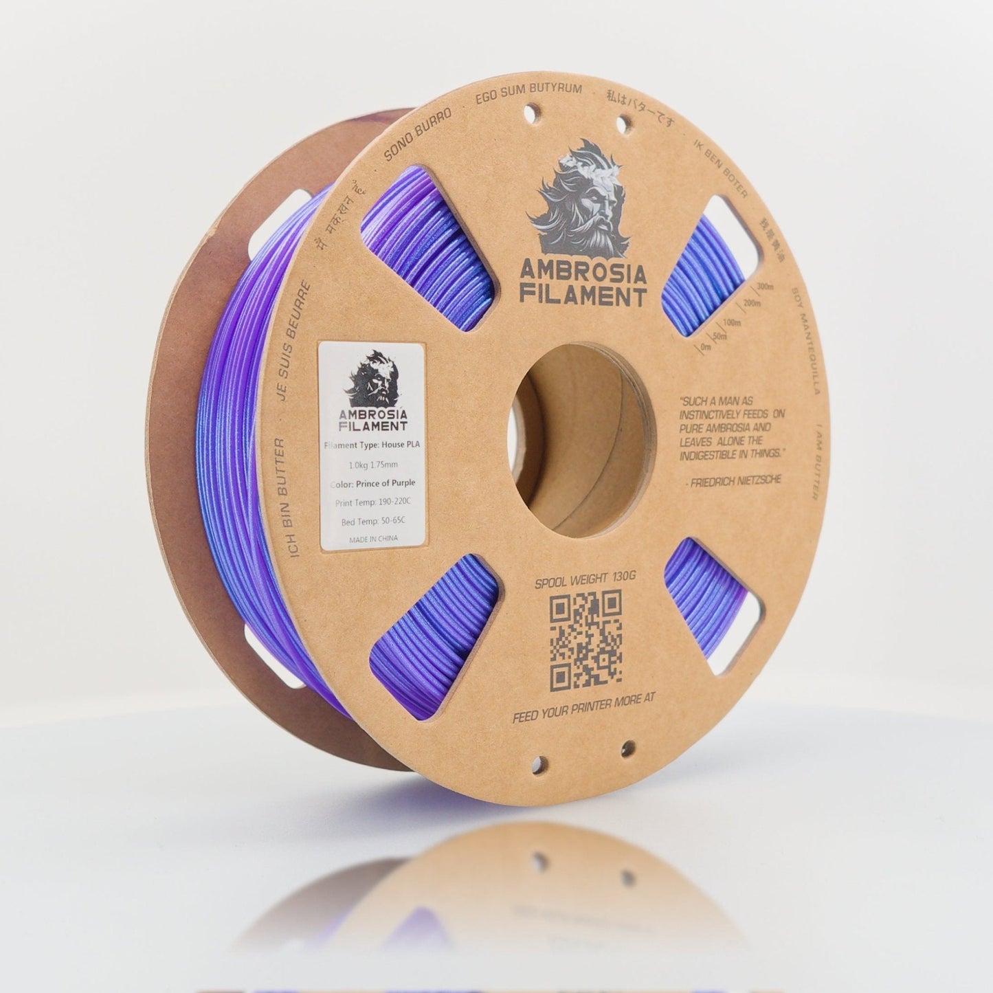 AMBROSIA Dolos Color Shifting ASA Filament of the Gods - 1KG Bambu AMS Friendly Cardboard Spools Premium 3D Printing Filament West3D Printing