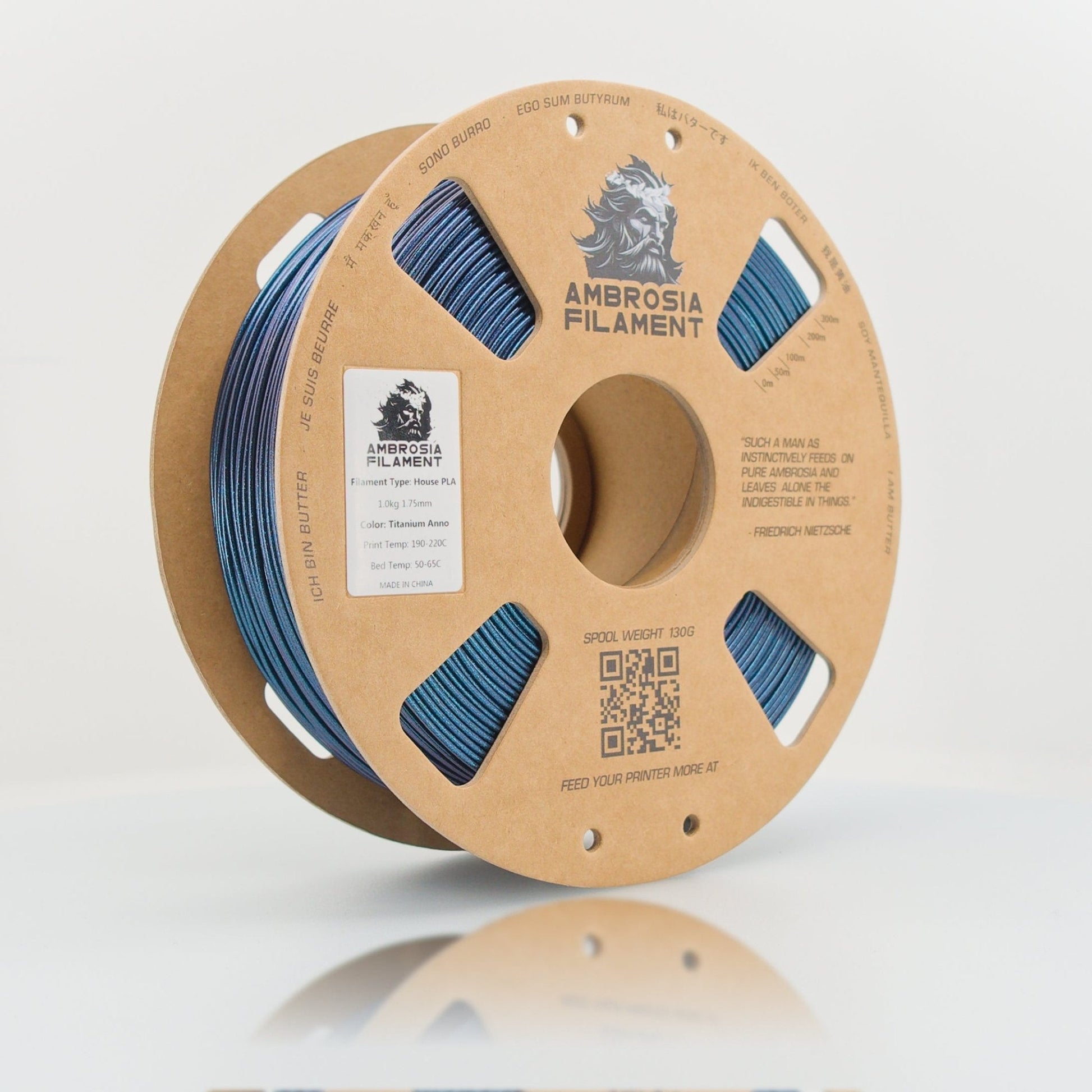 AMBROSIA Dolos Color Shifting ASA Filament of the Gods - 1KG Bambu AMS Friendly Cardboard Spools Premium 3D Printing Filament West3D Printing