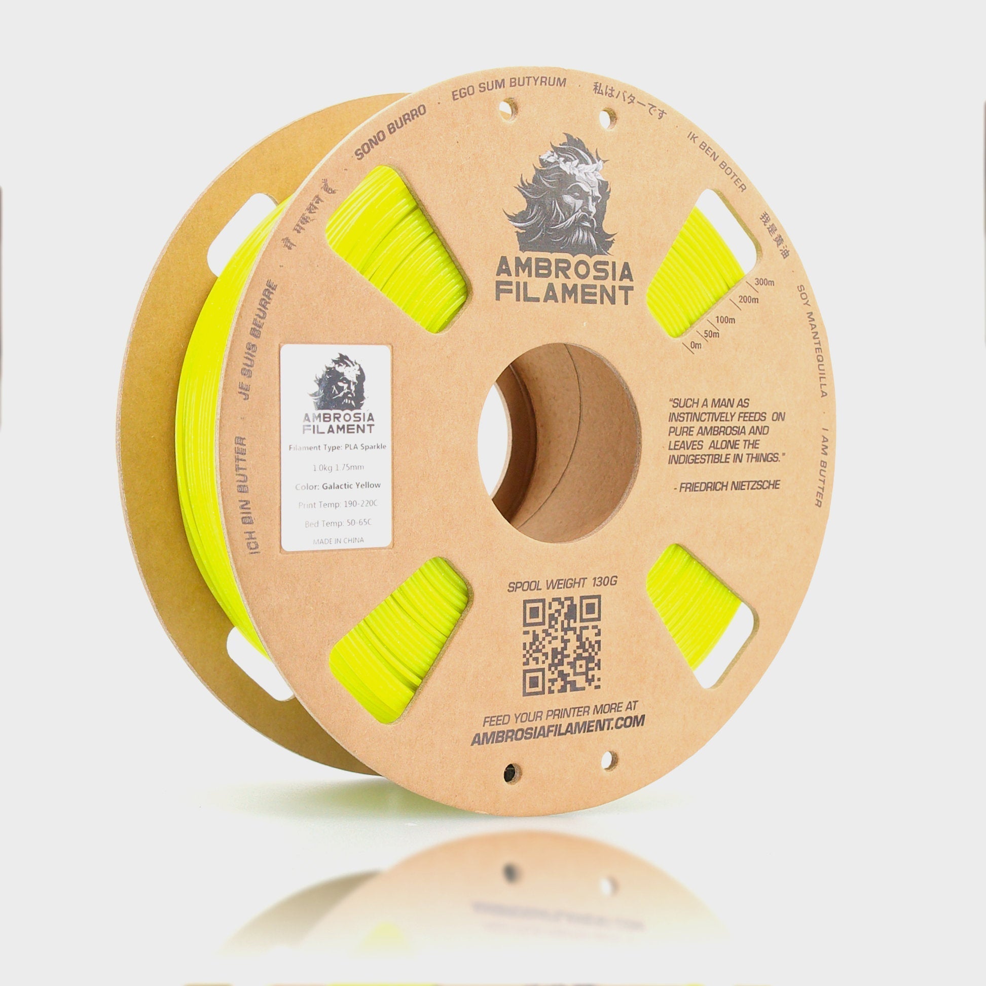 AMBROSIA Galactic (Sparkle) PLA Filament of the Gods - 1KG Bambu AMS Friendly Cardboard Spools Premium 3D Printing Filament West3D Printing