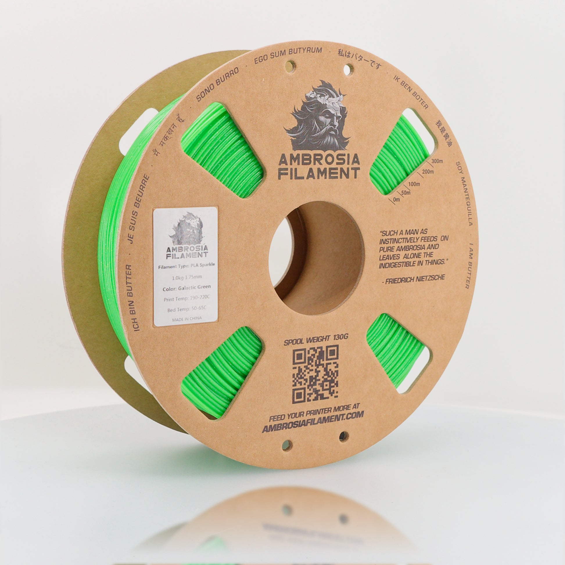 AMBROSIA Galactic (Sparkle) PLA Filament of the Gods - 1KG Bambu AMS Friendly Cardboard Spools Premium 3D Printing Filament West3D Printing