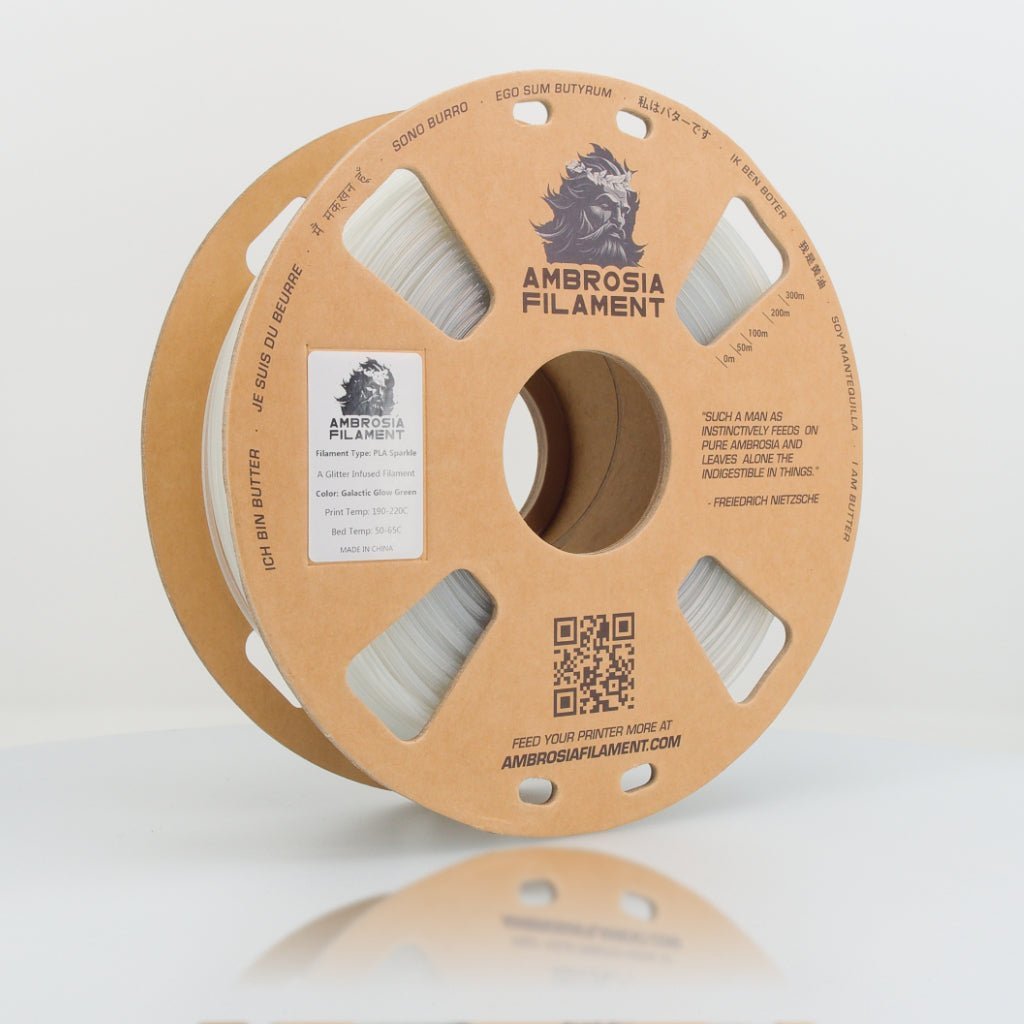 AMBROSIA Galactic (Sparkle) PLA Filament of the Gods - 1KG Bambu AMS Friendly Cardboard Spools Premium 3D Printing Filament West3D Printing