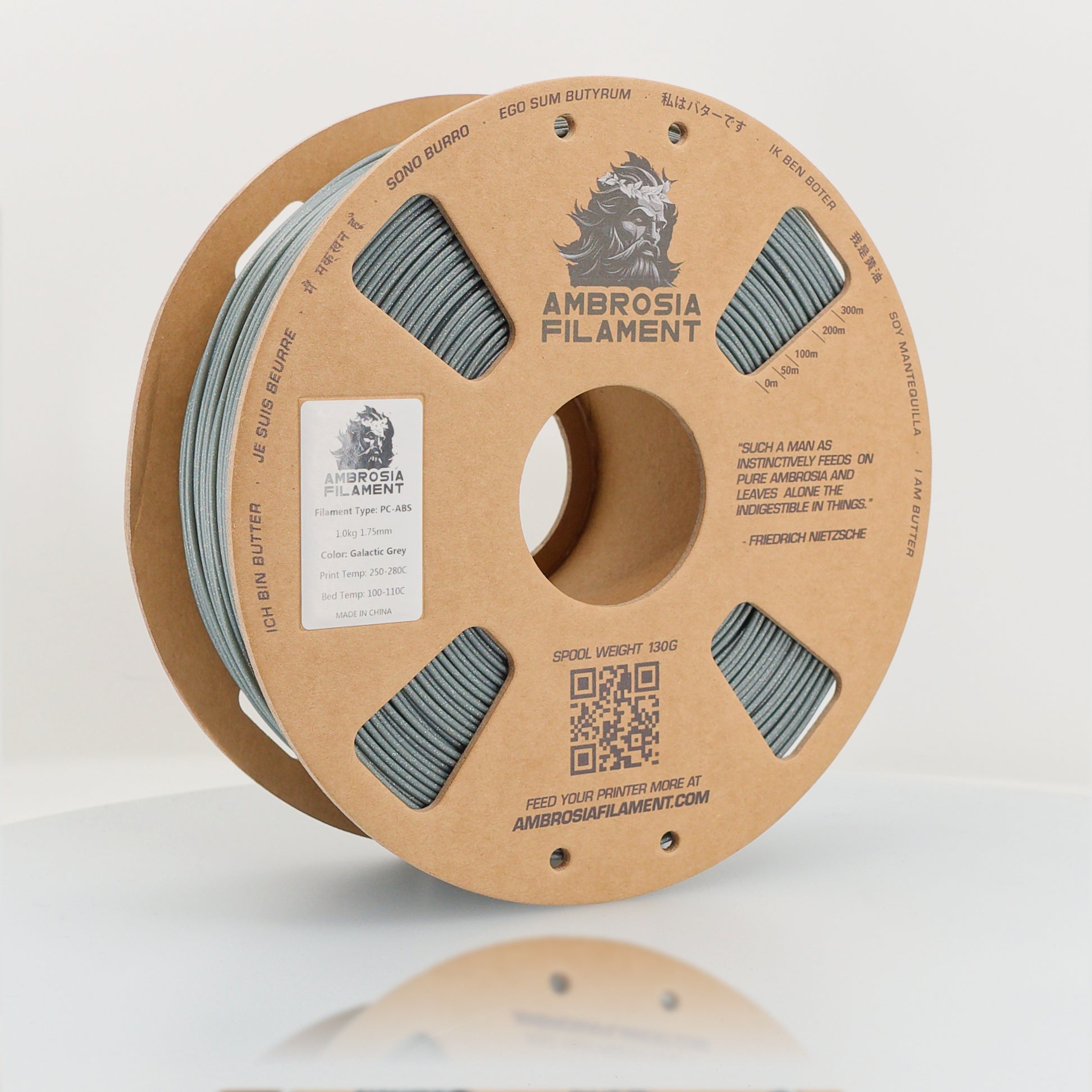 AMBROSIA PC-ABS Filament of the Gods - 1KG Bambu AMS Friendly Cardboard Spools Premium 3D Printing Filament House Polycarbonate ABS West3D Printing