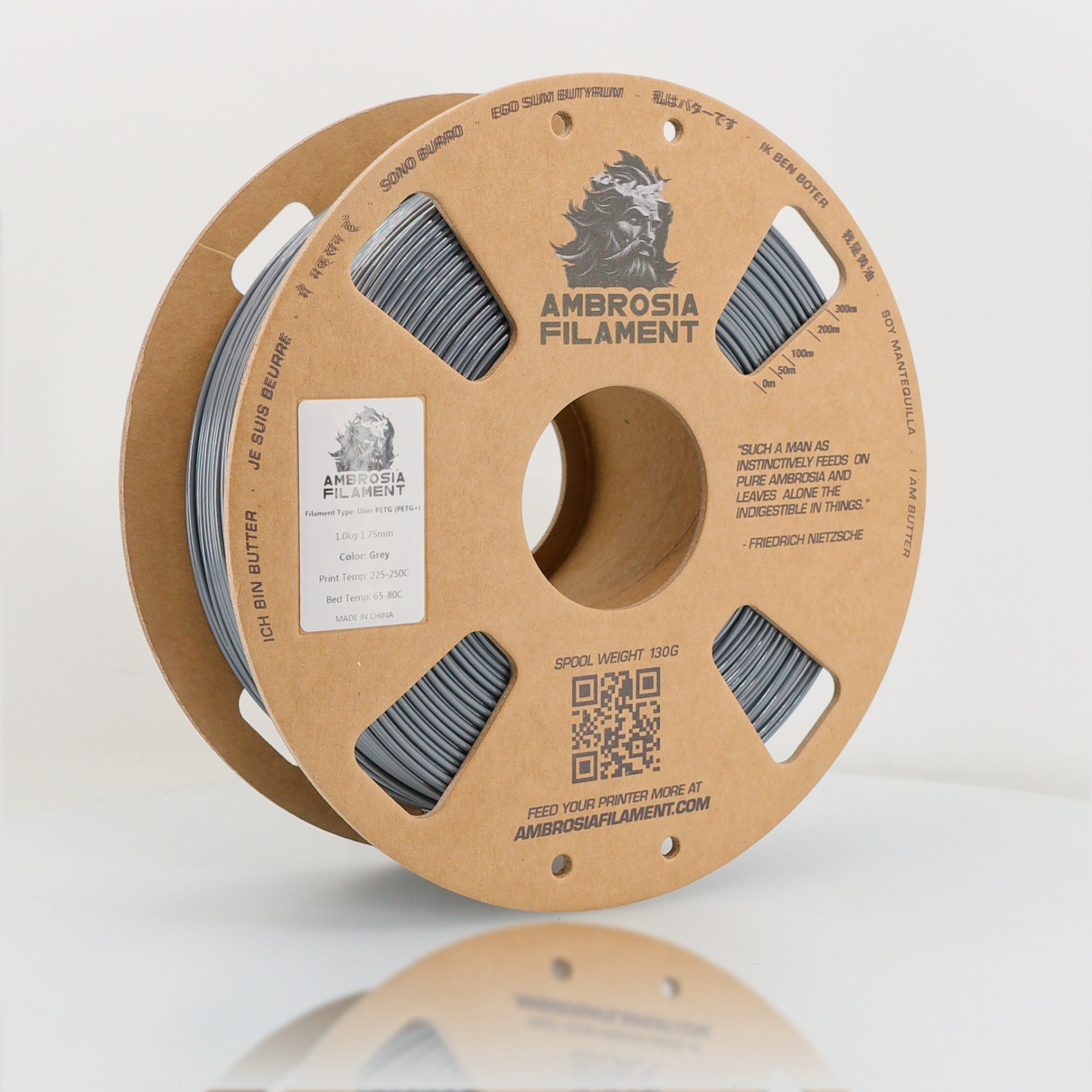 AMBROSIA PETG Filament of the Gods - 1KG Bambu AMS Friendly Cardboard Spools Premium 3D Printing Filament West3D Printing