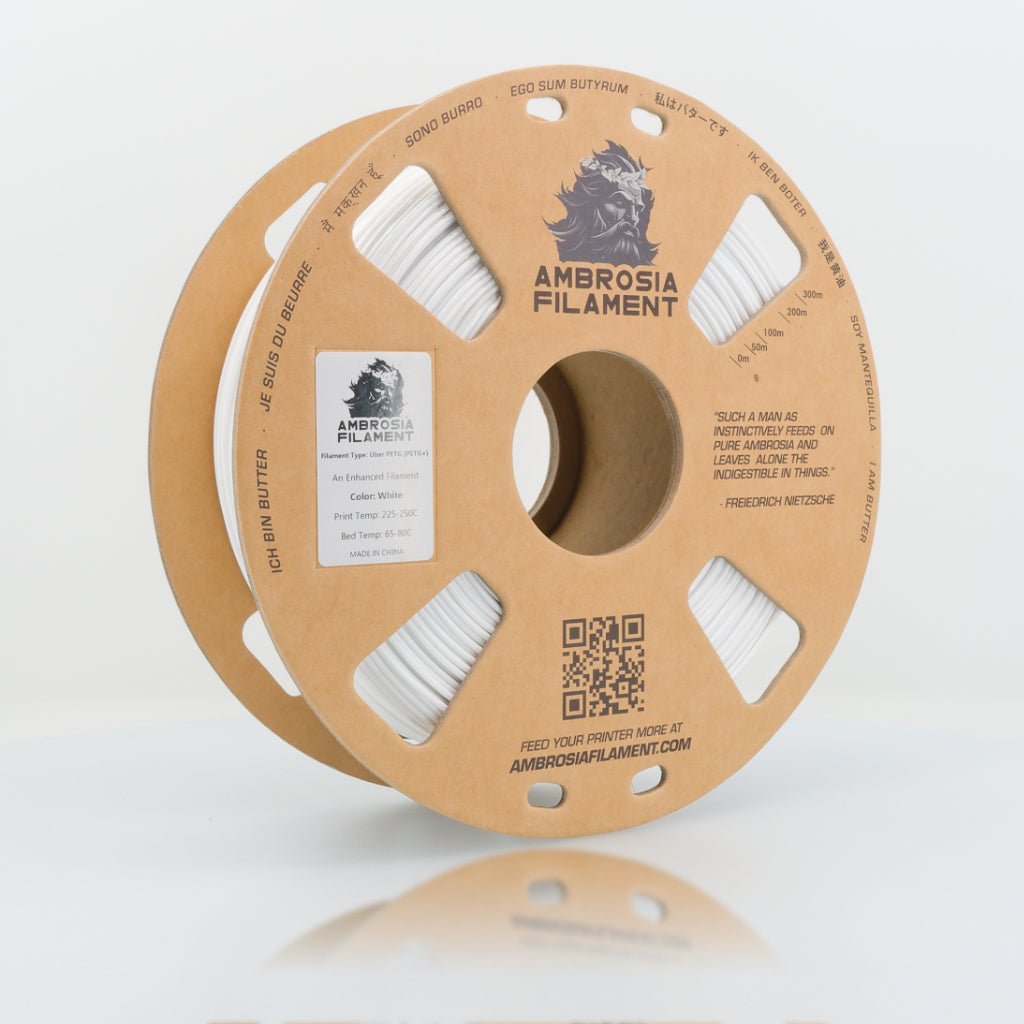 AMBROSIA PETG Filament of the Gods - 1KG Bambu AMS Friendly Cardboard Spools Premium 3D Printing Filament West3D Printing