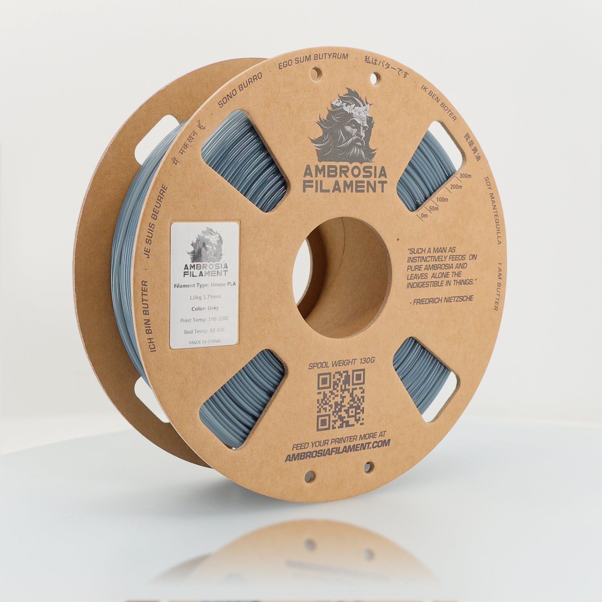 AMBROSIA PLA Filament of the Gods - 1KG Bambu AMS Friendly Cardboard Spools Premium 3D Printing Filament West3D Printing