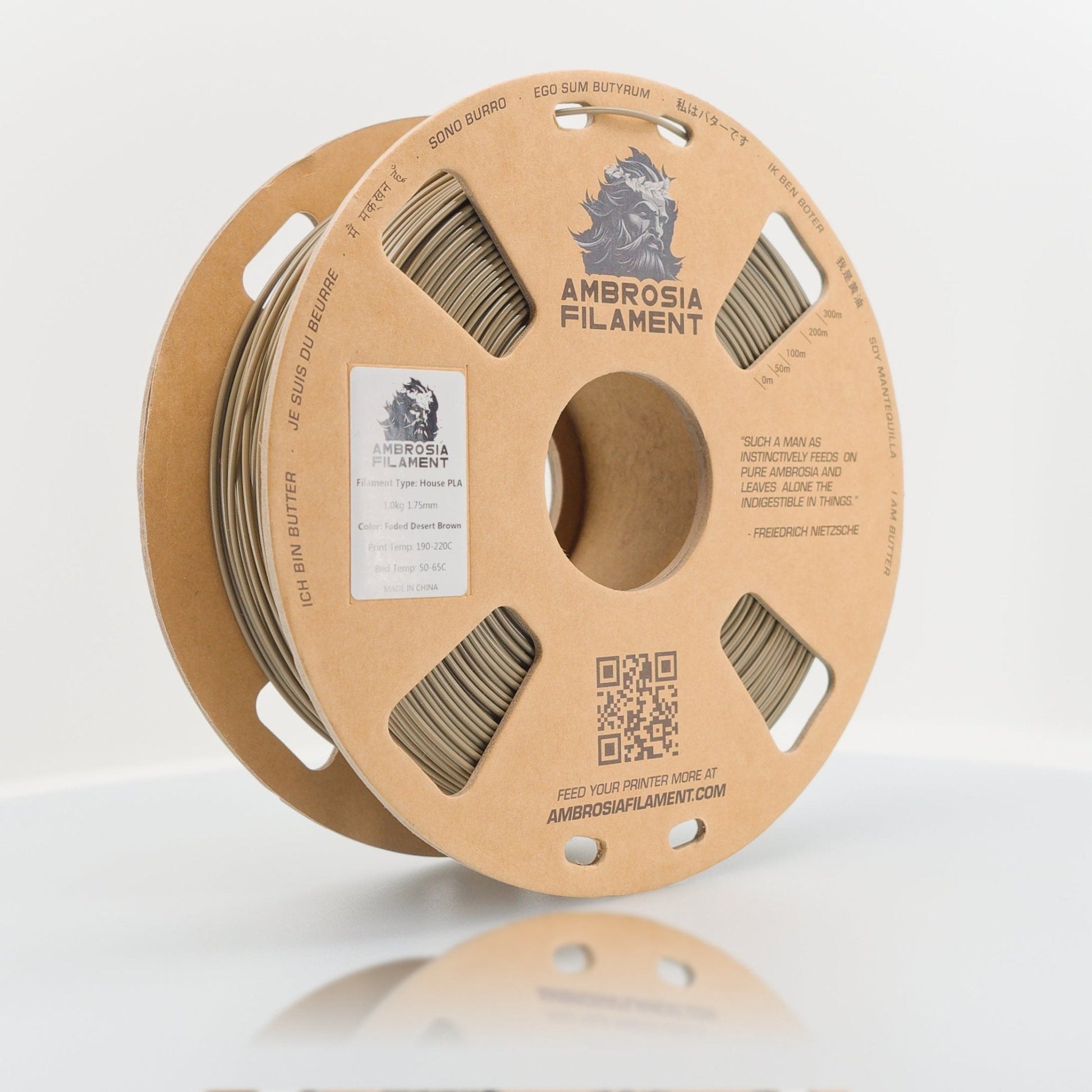 AMBROSIA PLA Filament of the Gods - 1KG Bambu AMS Friendly Cardboard Spools Premium 3D Printing Filament West3D Printing