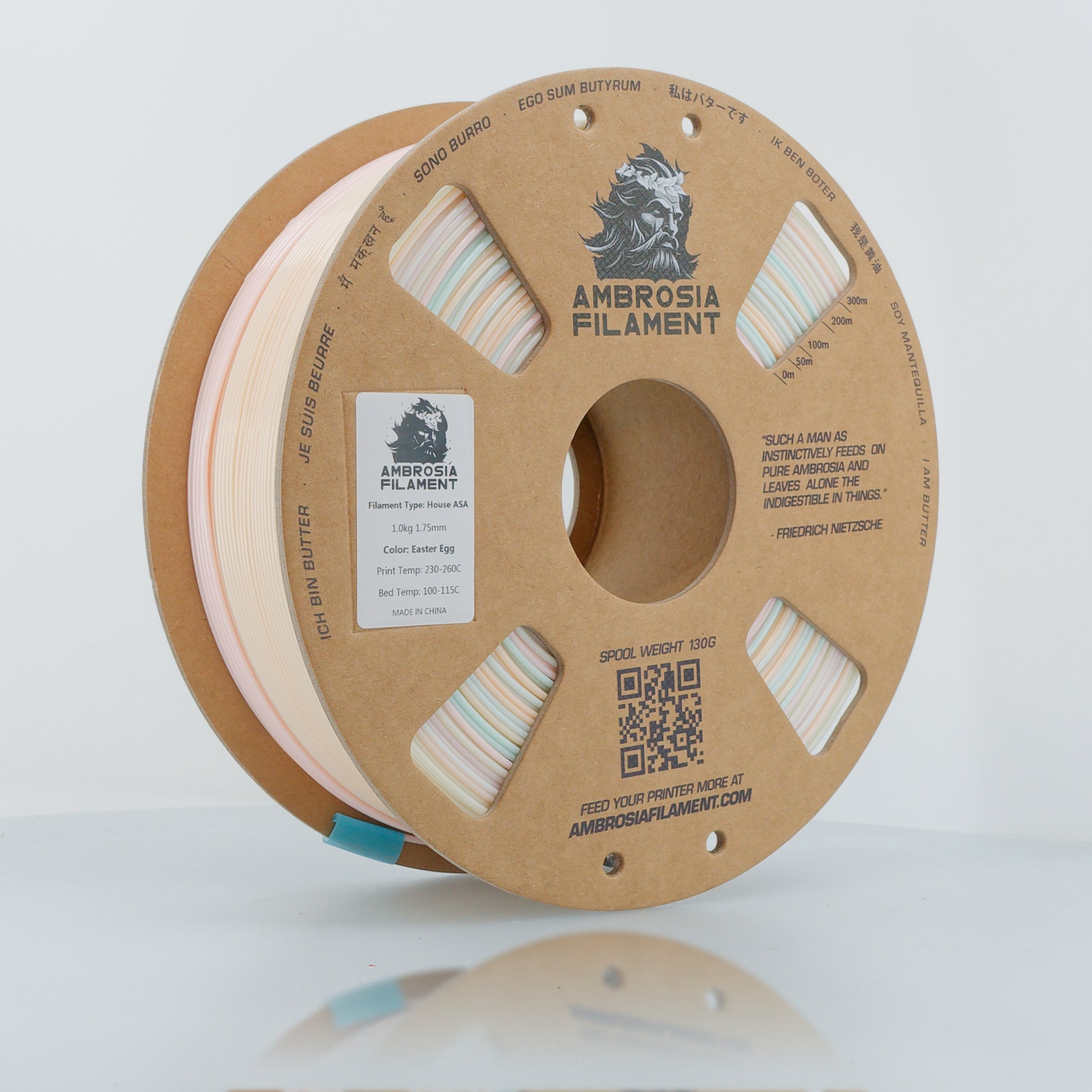 AMBROSIA PLA Filament of the Gods - 1KG Bambu AMS Friendly Cardboard Spools Premium 3D Printing Filament West3D Printing
