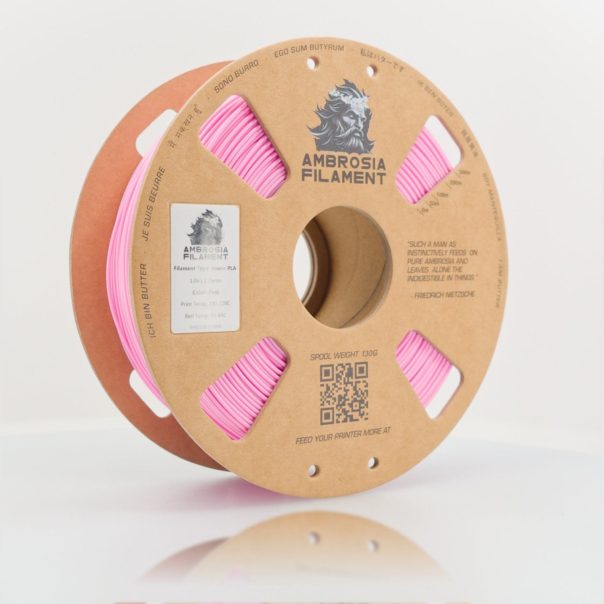 AMBROSIA PLA Filament of the Gods - 1KG Bambu AMS Friendly Cardboard Spools Premium 3D Printing Filament West3D Printing