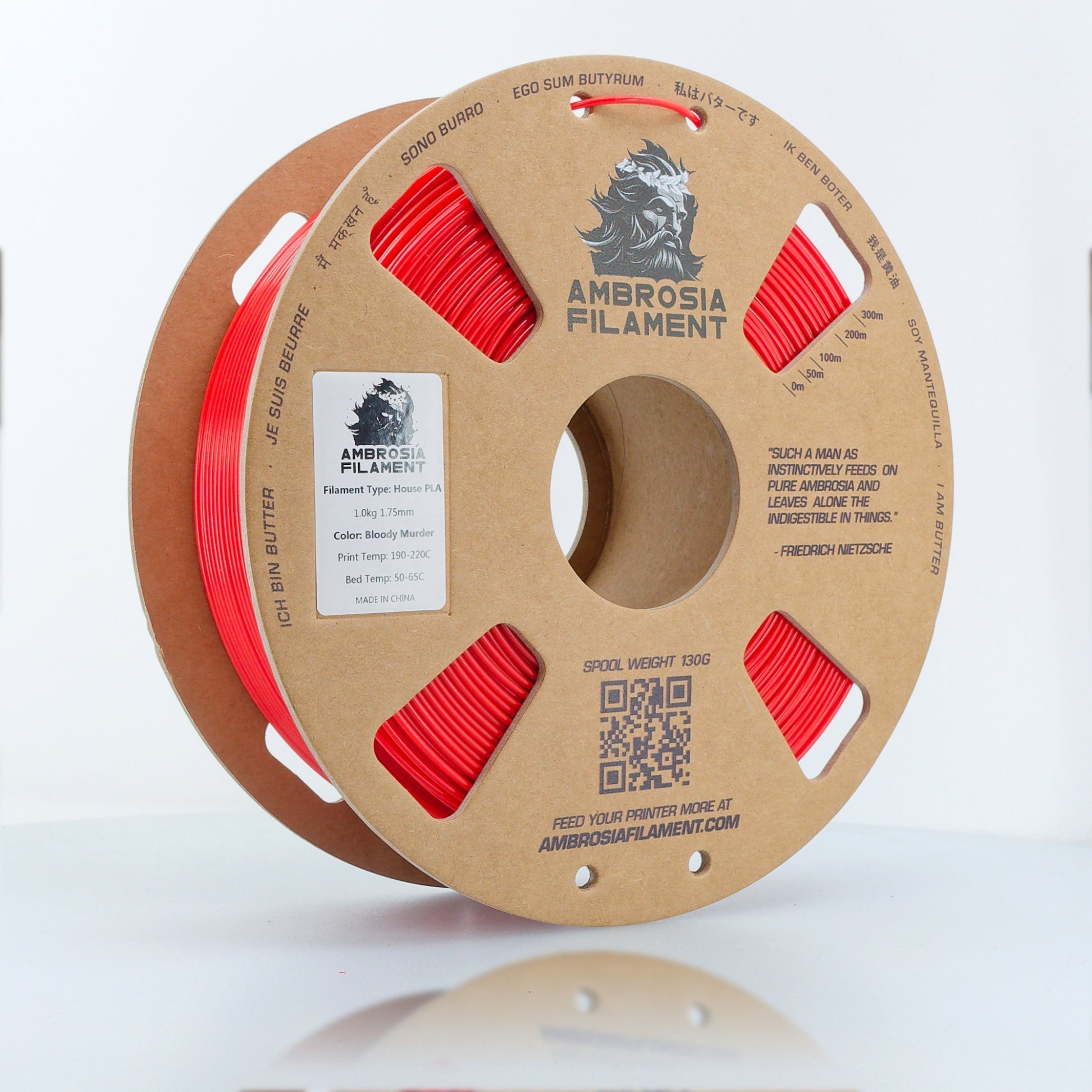 AMBROSIA PLA Filament of the Gods - 1KG Bambu AMS Friendly Cardboard Spools Premium 3D Printing Filament West3D Printing