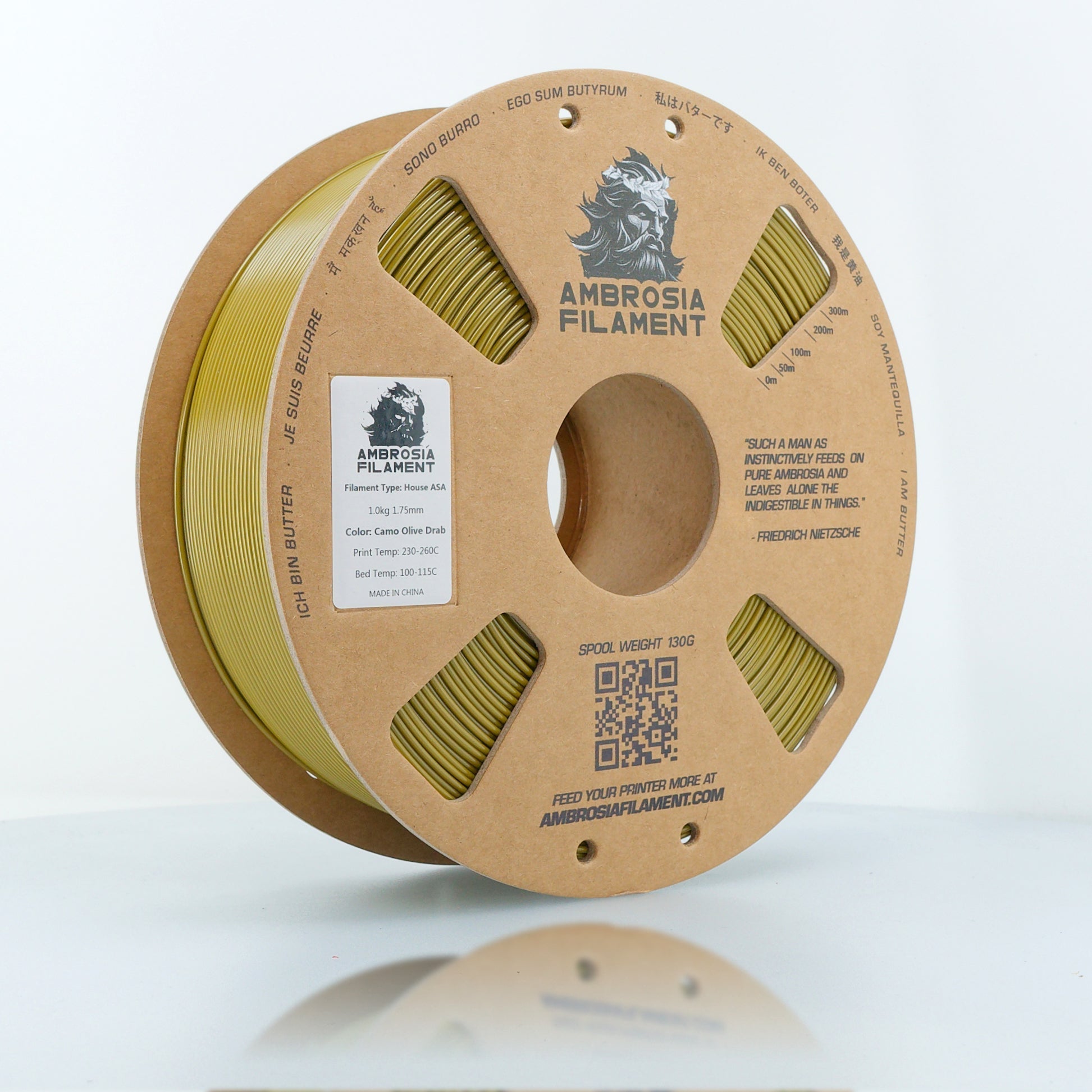 AMBROSIA PLA Filament of the Gods - 1KG Bambu AMS Friendly Cardboard Spools Premium 3D Printing Filament West3D Printing
