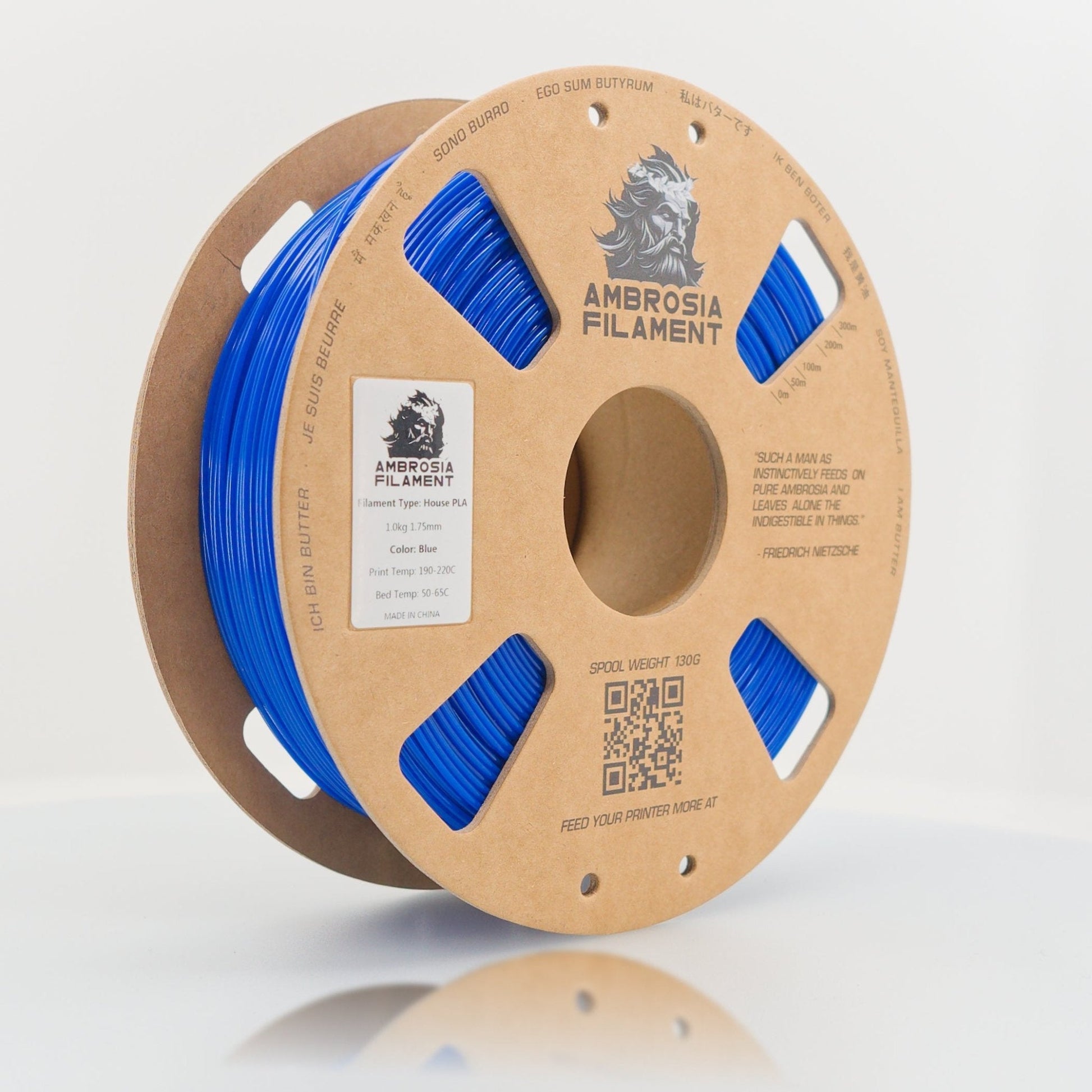 AMBROSIA PLA Filament of the Gods - 1KG Bambu AMS Friendly Cardboard Spools Premium 3D Printing Filament West3D Printing