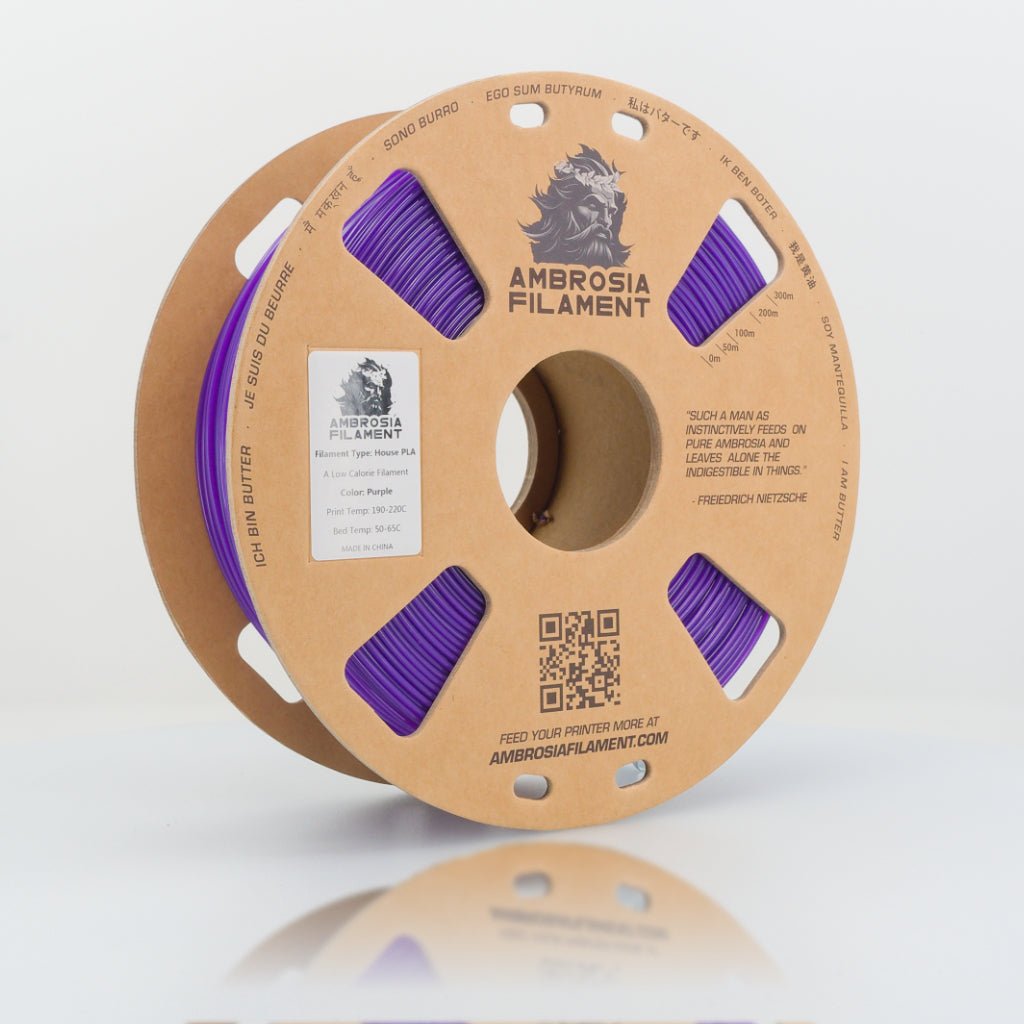 AMBROSIA PLA Filament of the Gods - 1KG Bambu AMS Friendly Cardboard Spools Premium 3D Printing Filament West3D Printing