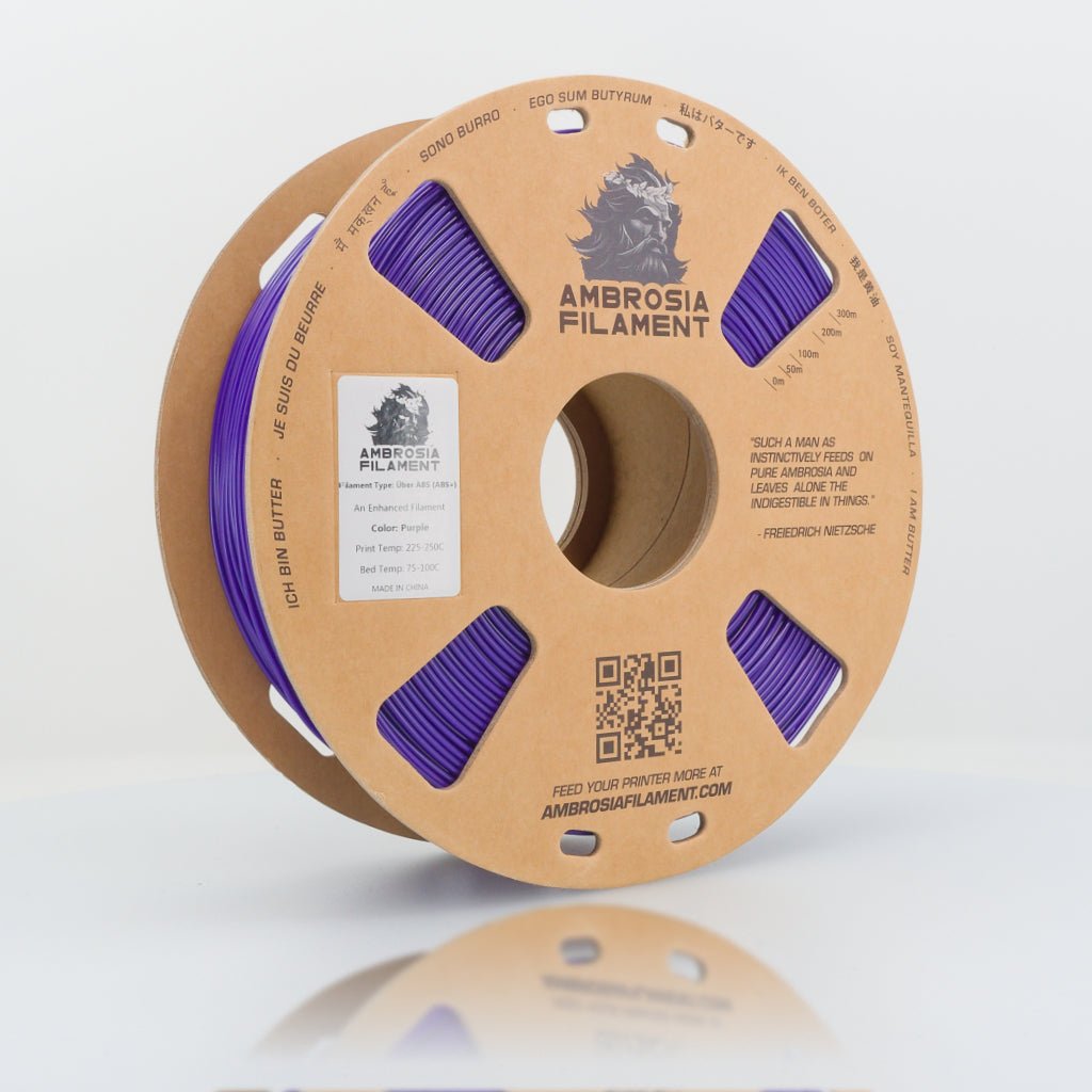 AMBROSIA Über ABS Filament of the Gods - 1KG Bambu AMS Friendly Cardboard Spools Premium 3D Printing Filament ABS+ West3D Printing