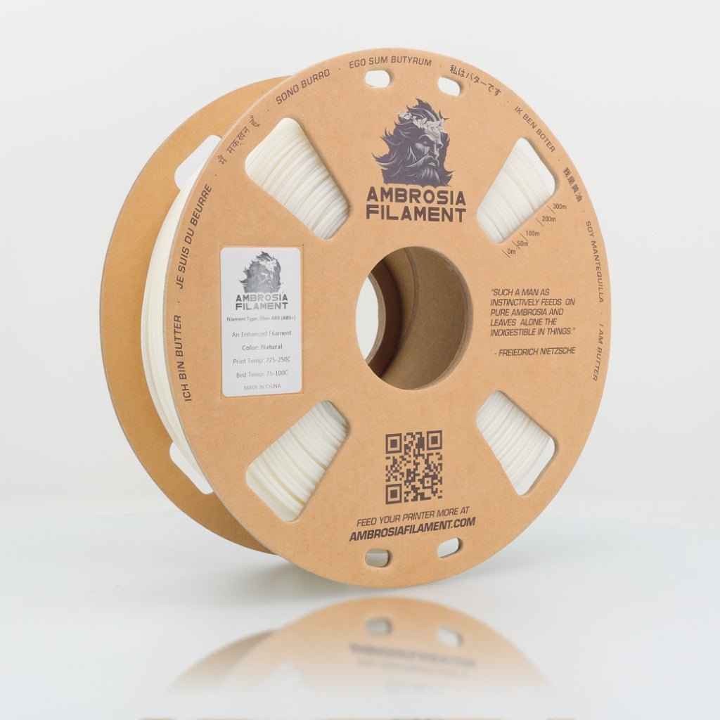 AMBROSIA Über ABS Filament of the Gods - 1KG Bambu AMS Friendly Cardboard Spools Premium 3D Printing Filament ABS+ West3D Printing