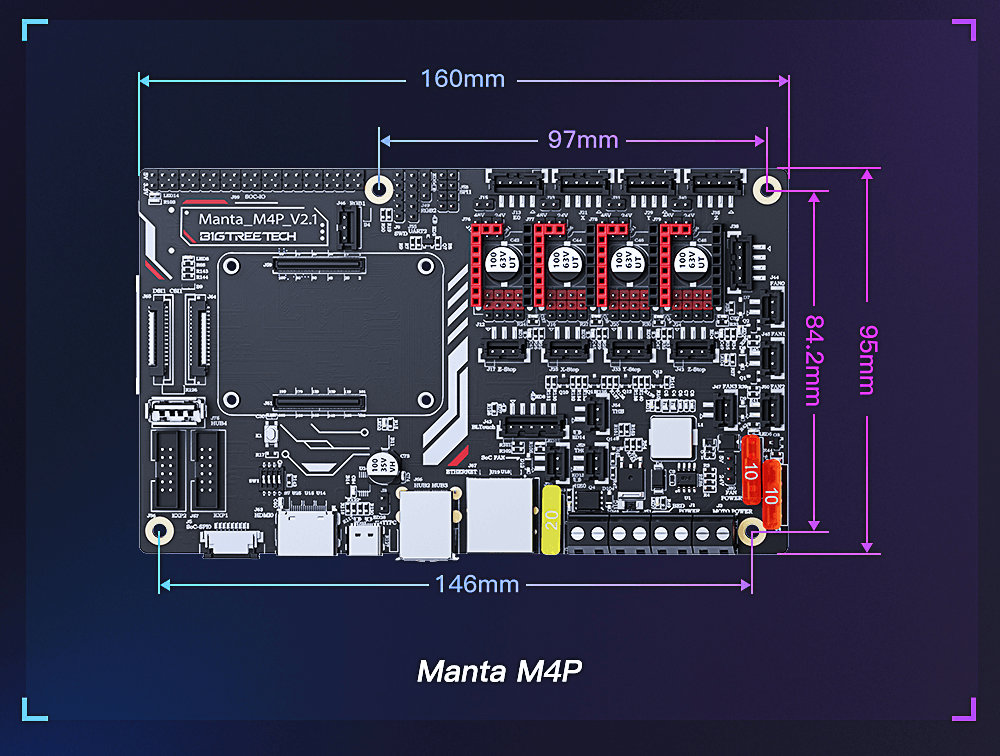BTT Manta M4P Klipper Controller Board / 3D Printer Control System using CB1/CM4 West3D Printing