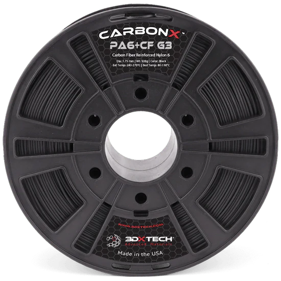 CarbonX Nylon 6+CF (PA6-CF) 3D Printer Filament by 3DXTech Made in USA 500g West3D Printing