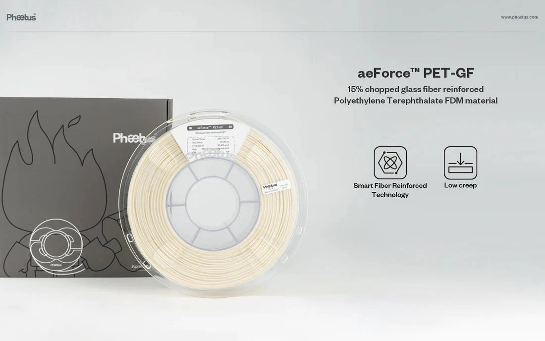Phaetus aeForce PET-GF 15% Glass Filled PET 3D Printer Filament 1KG 1.75mm West3D Printing
