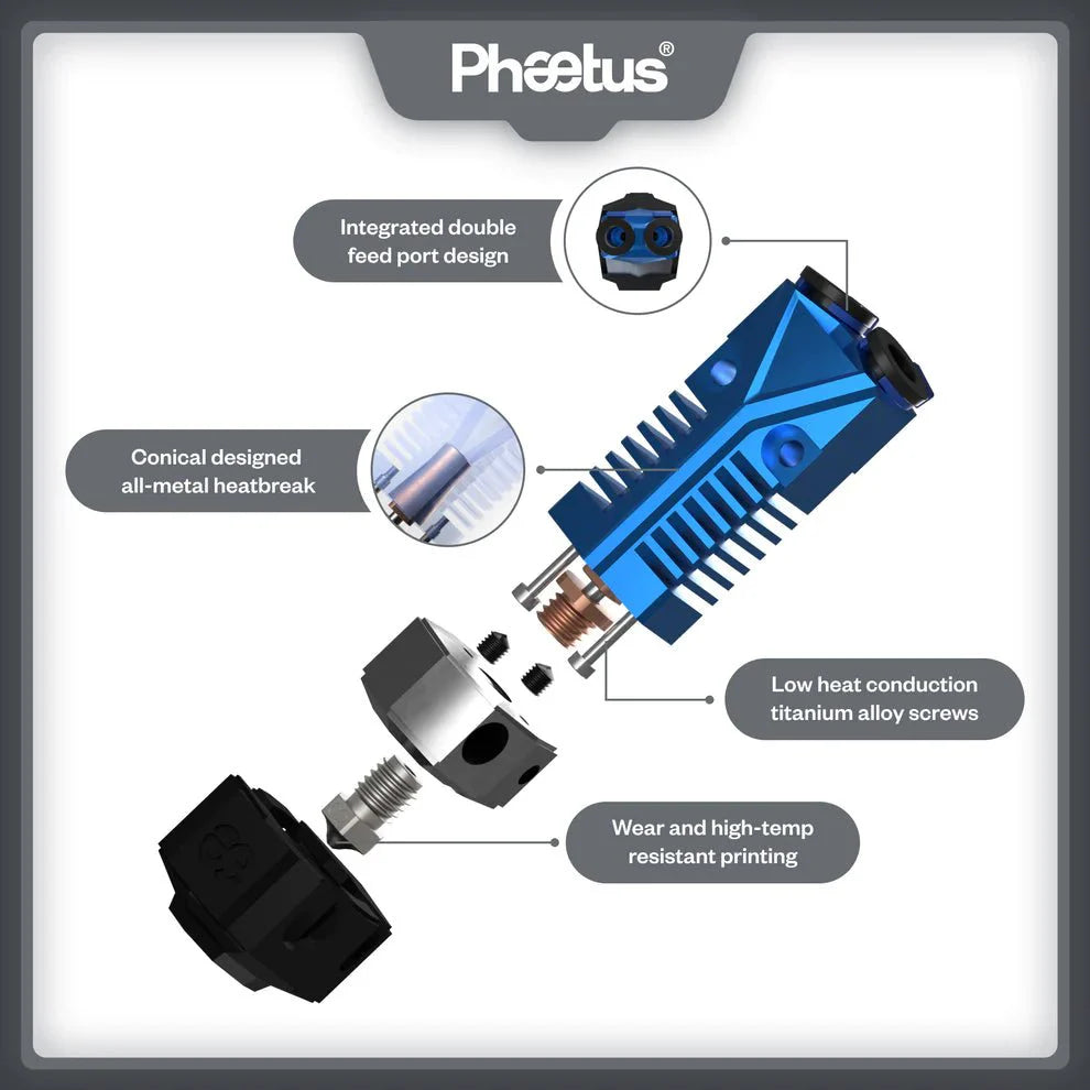 Phaetus TaiChi Dual Filament Hot End West3D Printing