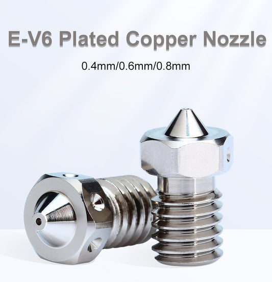 Plated Copper V6 Nozzles (.4mm, .6mm, .8mm) - E3D TriangleLab West3D Printing