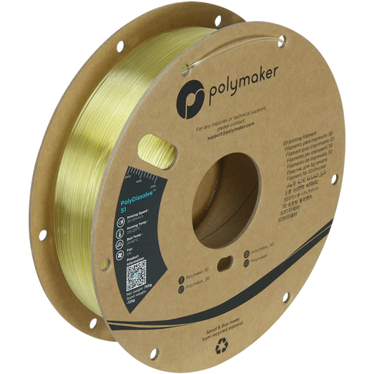 Polymaker PolyDissolve S1 (PVA) Dissolvable 3D Printer Filament For Supports .75KG 1.75mm West3D Printing