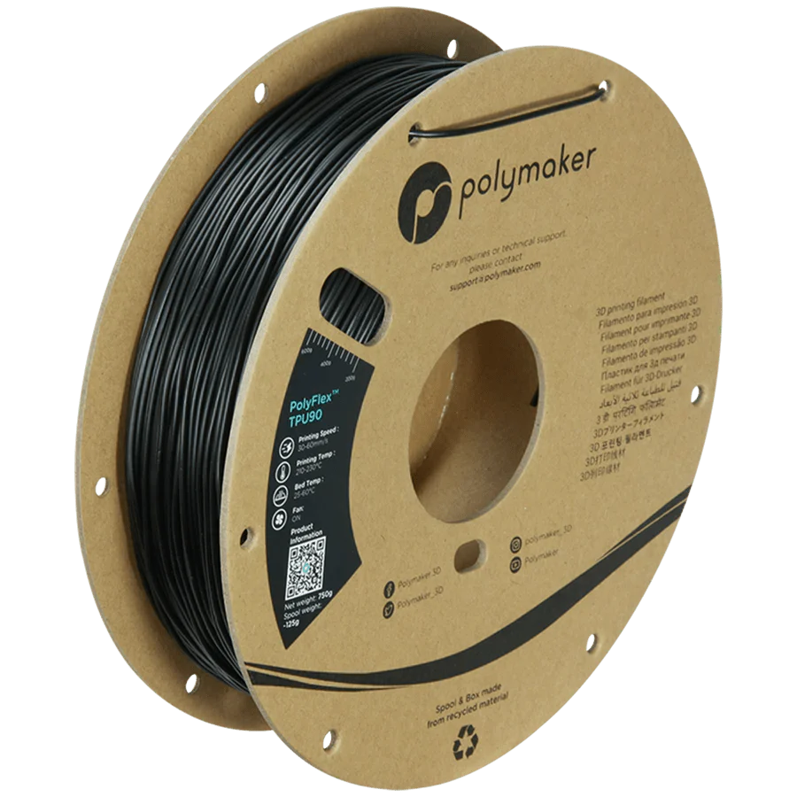 Polymaker PolyFlex TPU90 3D Printer Filament .75KG 1.75mm West3D Printing