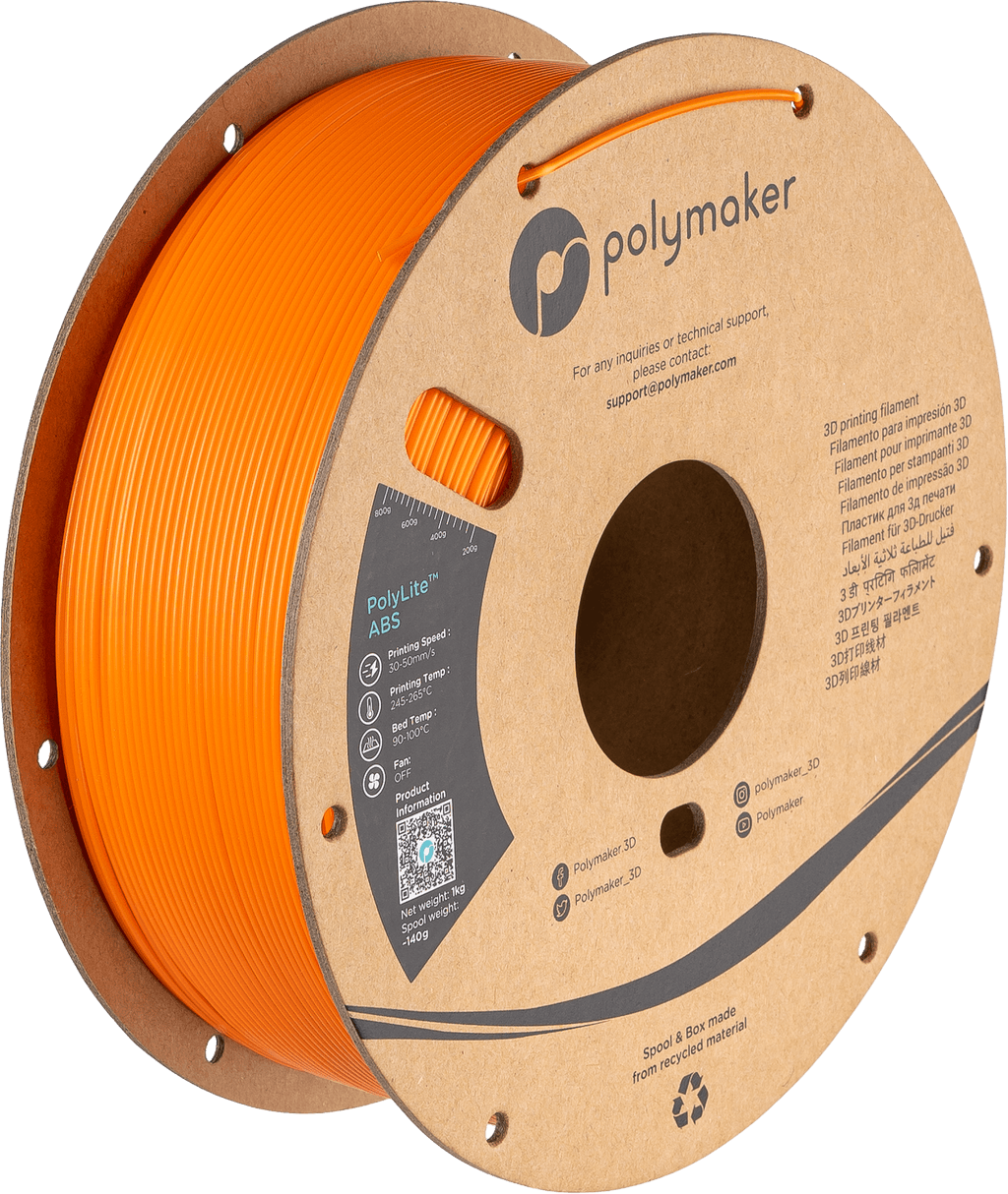 Polymaker PolyLite ABS 3D Printer Filament 1KG 1.75mm West3D Printing