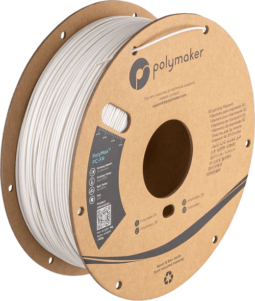 Polymaker PolyMax PC-FR Tough UL94 Flame Retardent Filament 3D Printer Filament 1KG 1.75mm West3D Printing