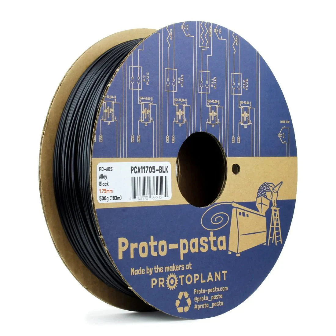 ProtoPasta High Temperature PC-ABS Alloy Filament 1.75mm (Cardboard Spools - 500g) Polycarbonate-ABS Alloy West3D Printing