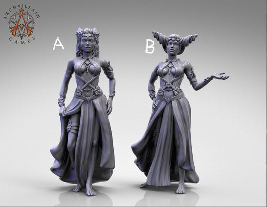 3D Printed Archvillain Games  - Human Consorts Mistresses 28 32mm D&D 3D Printing Boss