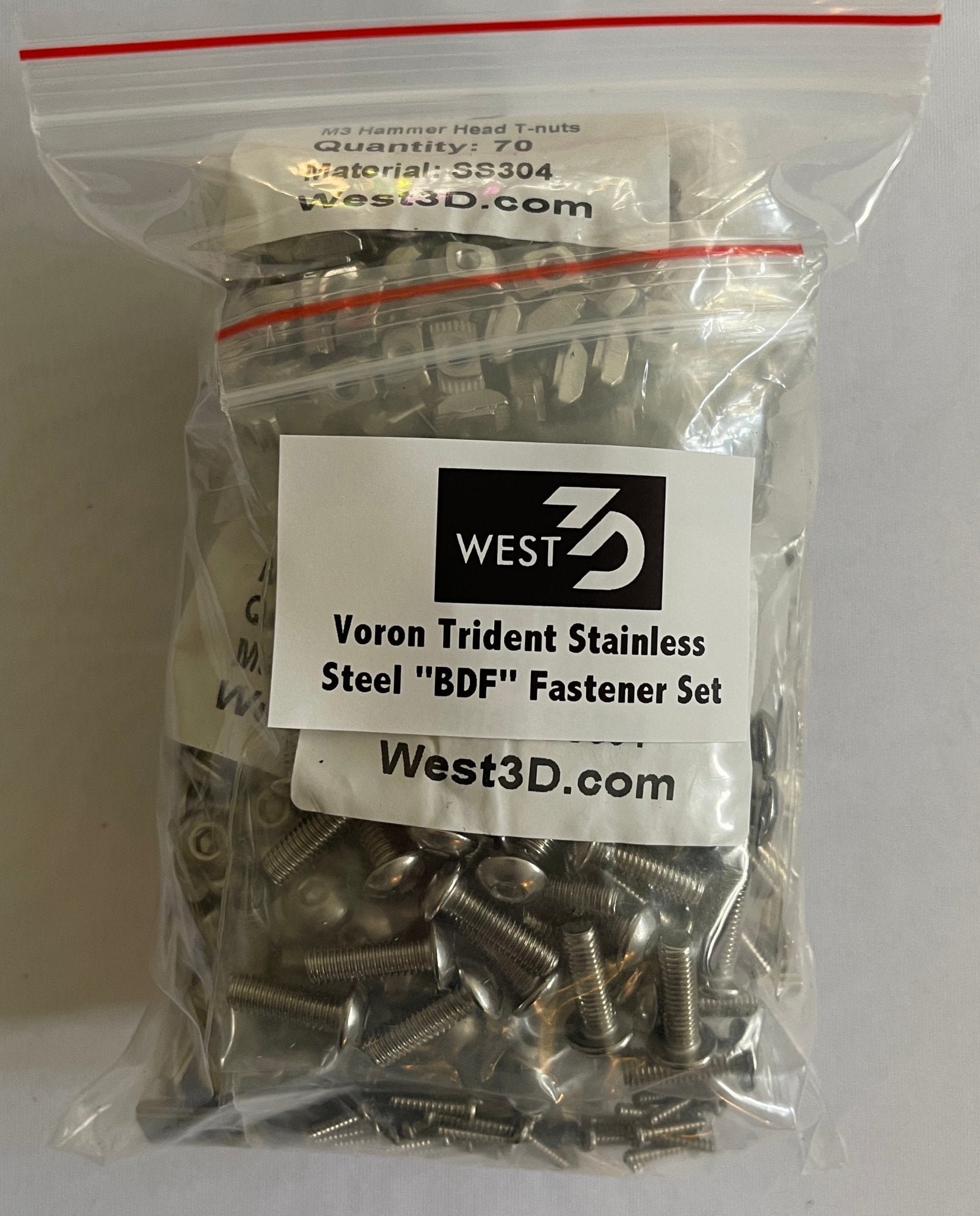 West3D Stainless Steel Fastener Kit for Voron Trident (BDF) West3D Printing