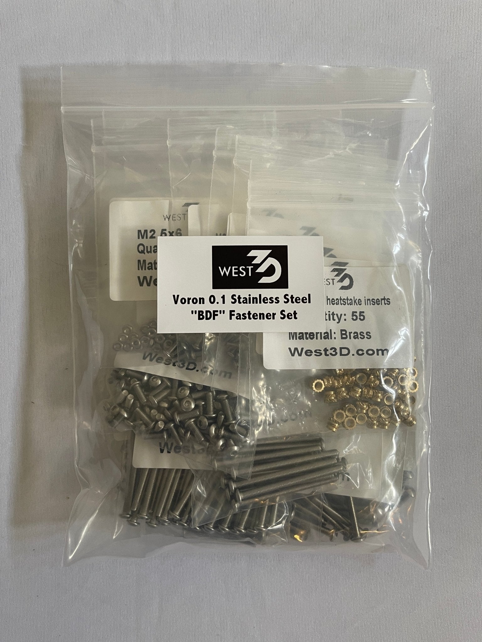 West3D Stainless Steel Fastener Kit for Voron v0.2 (BDF) West3D Printing