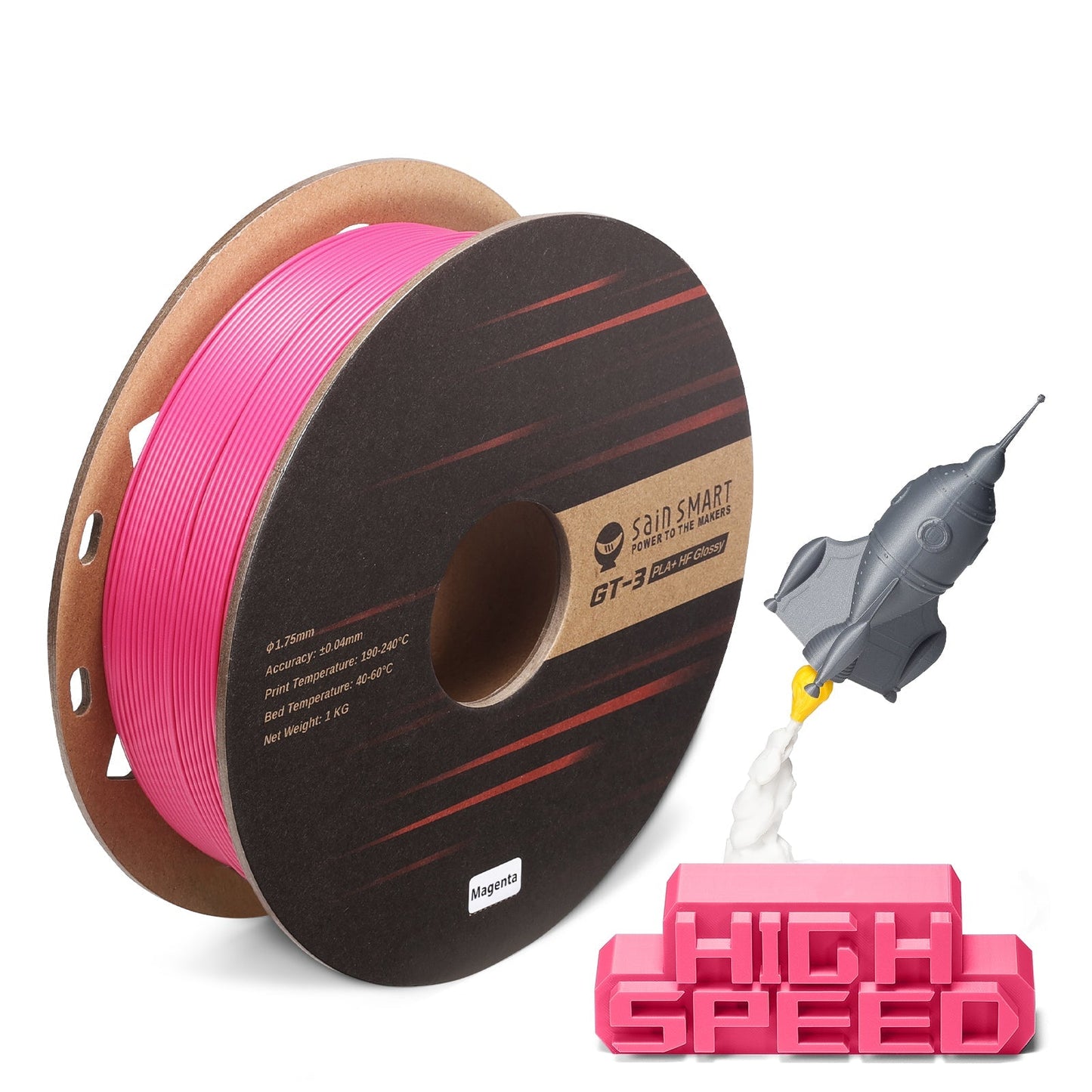 GT-3 High Speed Glossy PLA+ Filament 1.75mm, 1KG, ±0.04mm, Cyan/Magenta/Yellow/Silver   Filament   3DPrintiverse.com