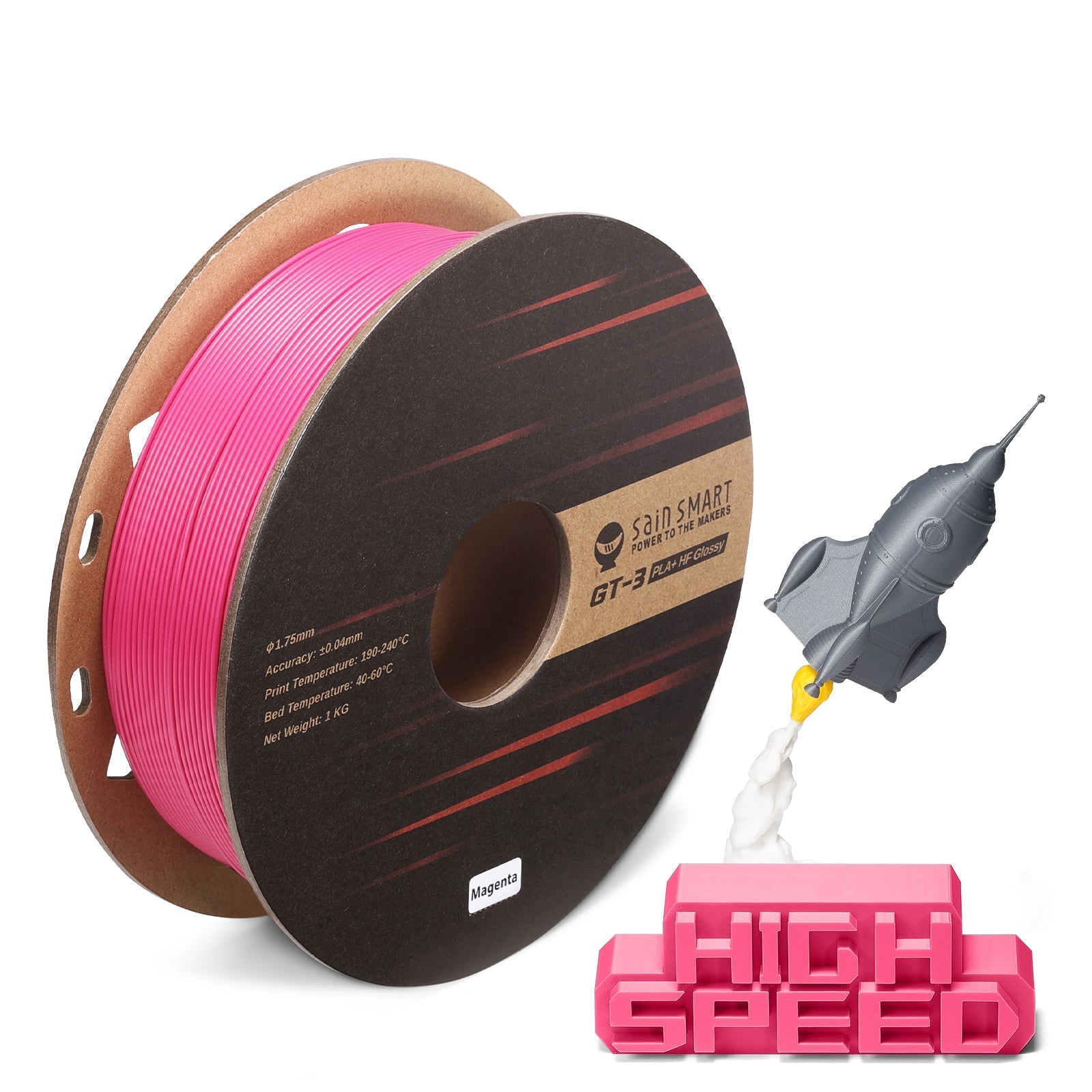 GT-3 High Speed Glossy PLA+ Filament 1.75mm, 1KG, ±0.04mm, Cyan/Magenta/Yellow/Silver   Filament   3DPrintiverse.com
