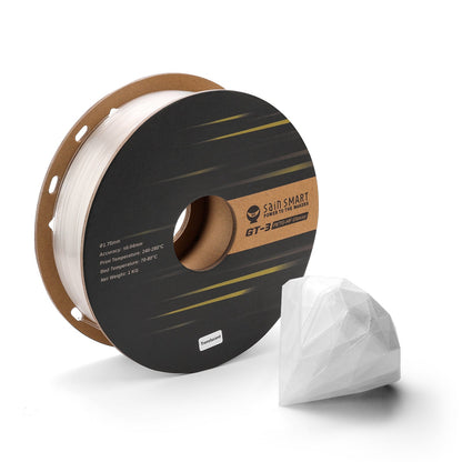 GT-3 High Speed PETG Filament, Glossy, 1.75mm, +/-0.04mm, 1KG, Black White Transparent   Filament   3DPrintiverse.com