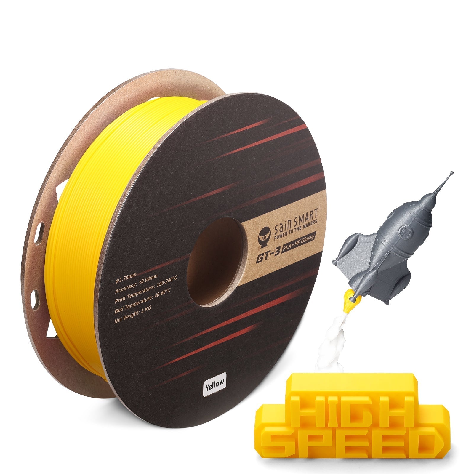 GT-3 High Speed Glossy PLA+ Filament 1.75mm, 1KG, ±0.04mm, Cyan/Magenta/Yellow/Silver   Filament   3DPrintiverse.com
