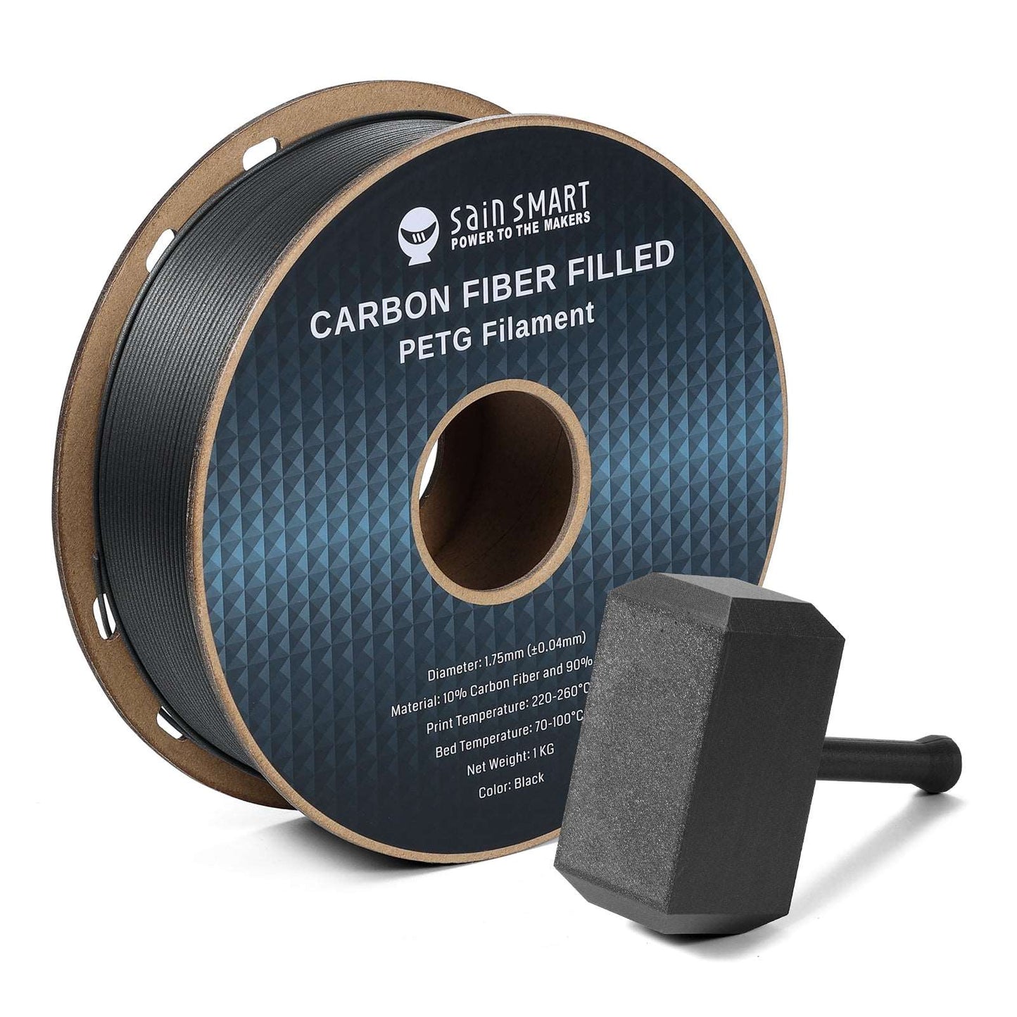 Black, Bronze Carbon Fiber PETG Filament, 1.75mm, Accuracy +/-0.04mm 1KG (2.2lbs)   Filament   3DPrintiverse.com